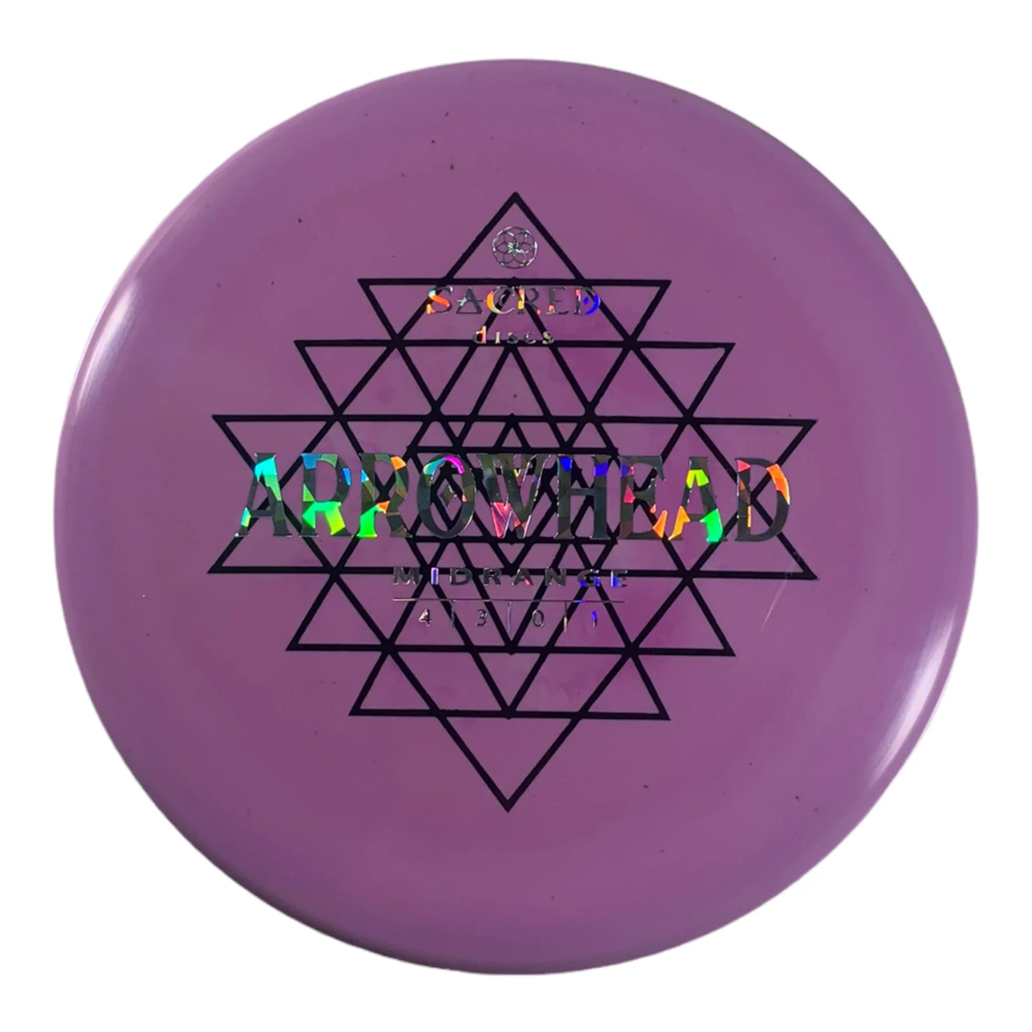 Sacred Discs Arrowhead | Alchemy Blend | Purple/Holo 175g Disc Golf