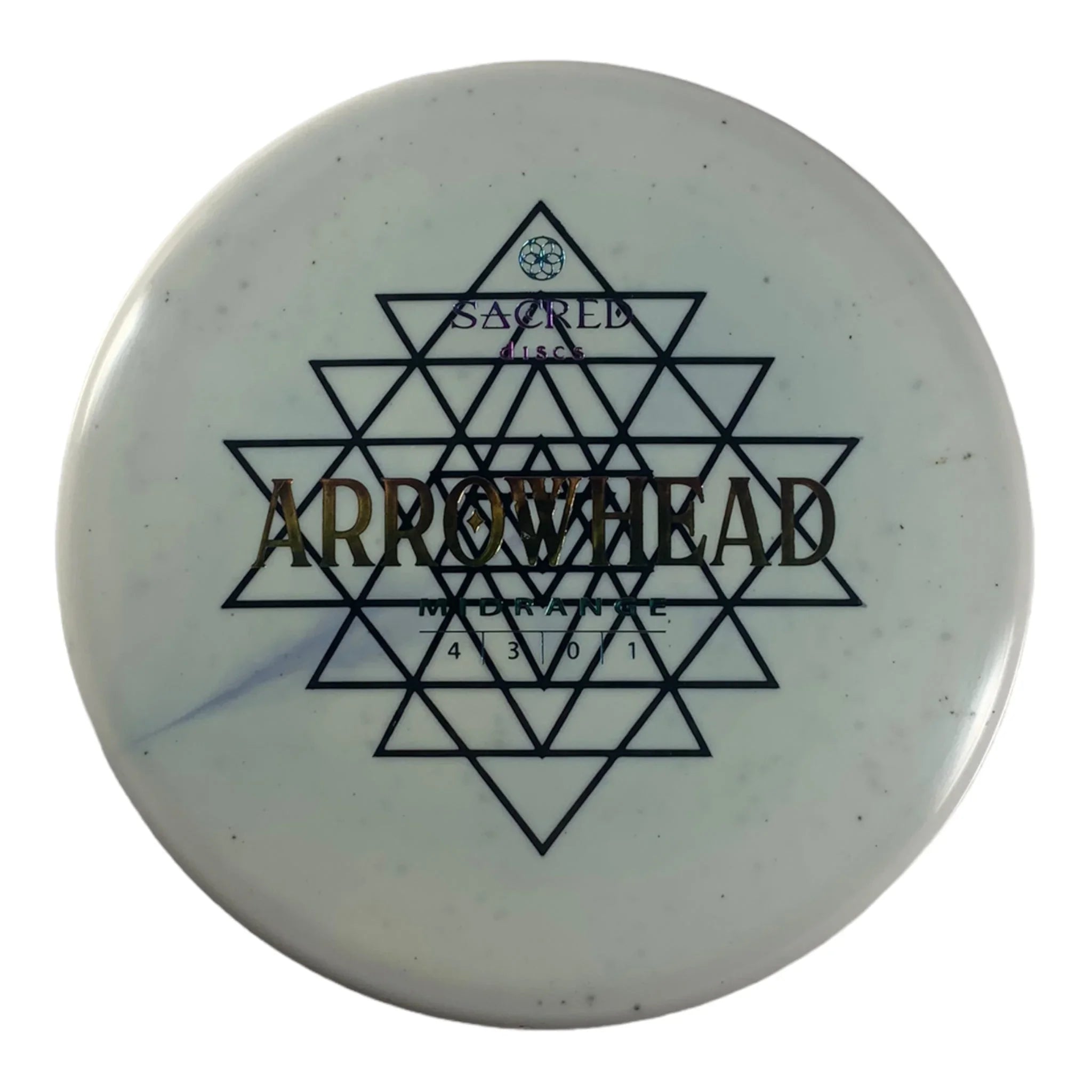 Sacred Discs Arrowhead | Alchemy Blend | White/Sunset 175g Disc Golf