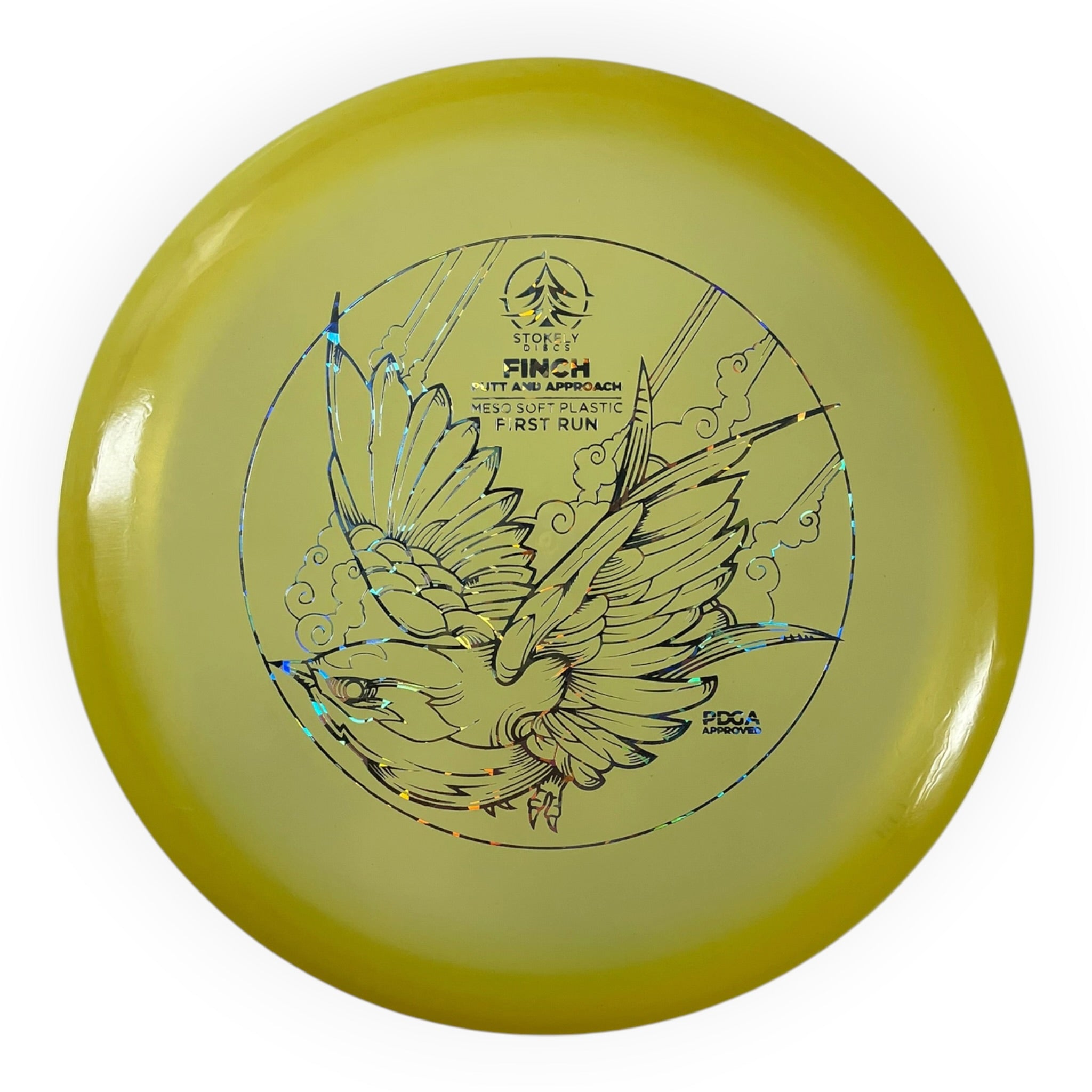 Stokely Discs Finch | Meso Soft | Yellow/Holo 174g (First Run) Disc Golf