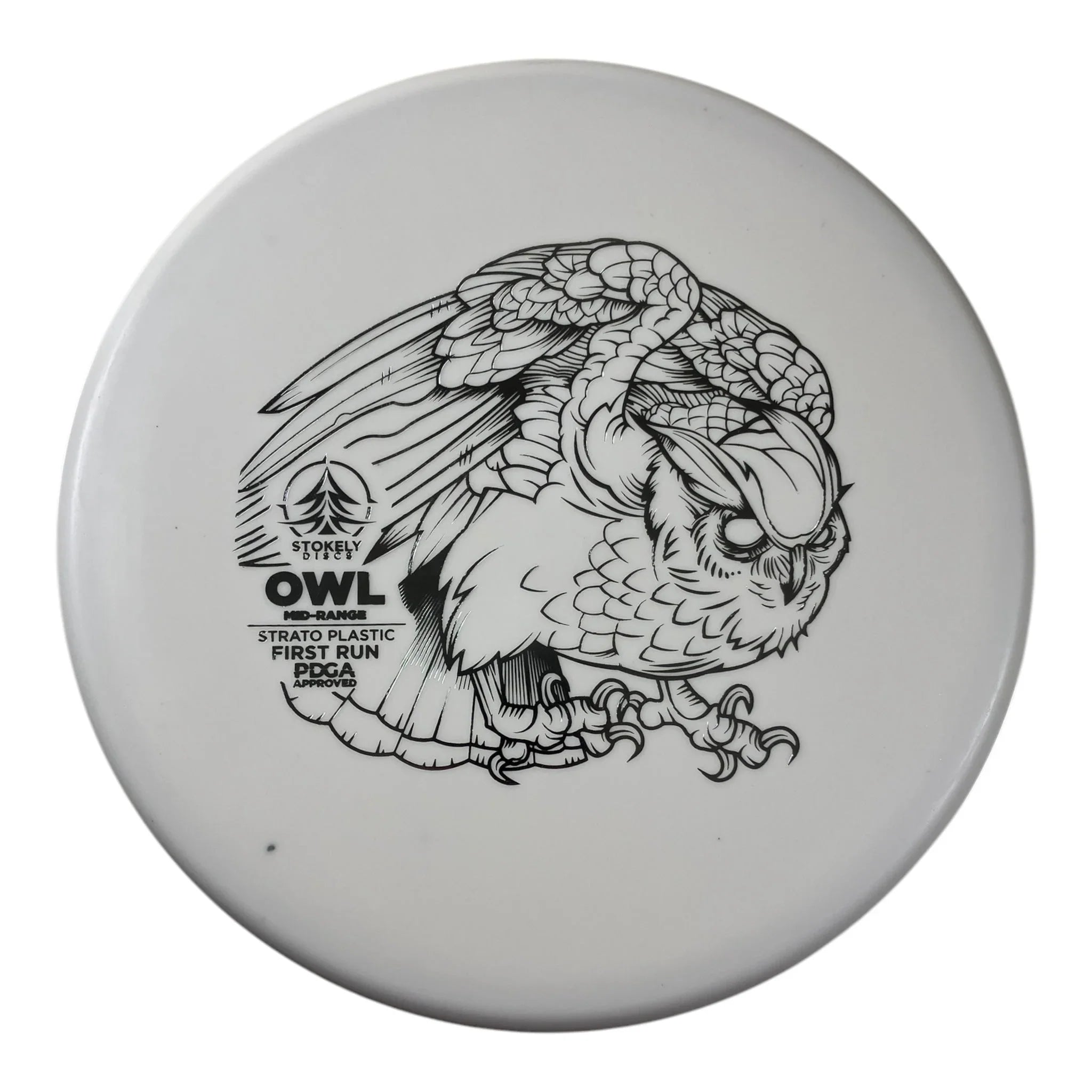 Stokely Discs Owl | Strato | White/Silver 175g (First Run) Disc Golf