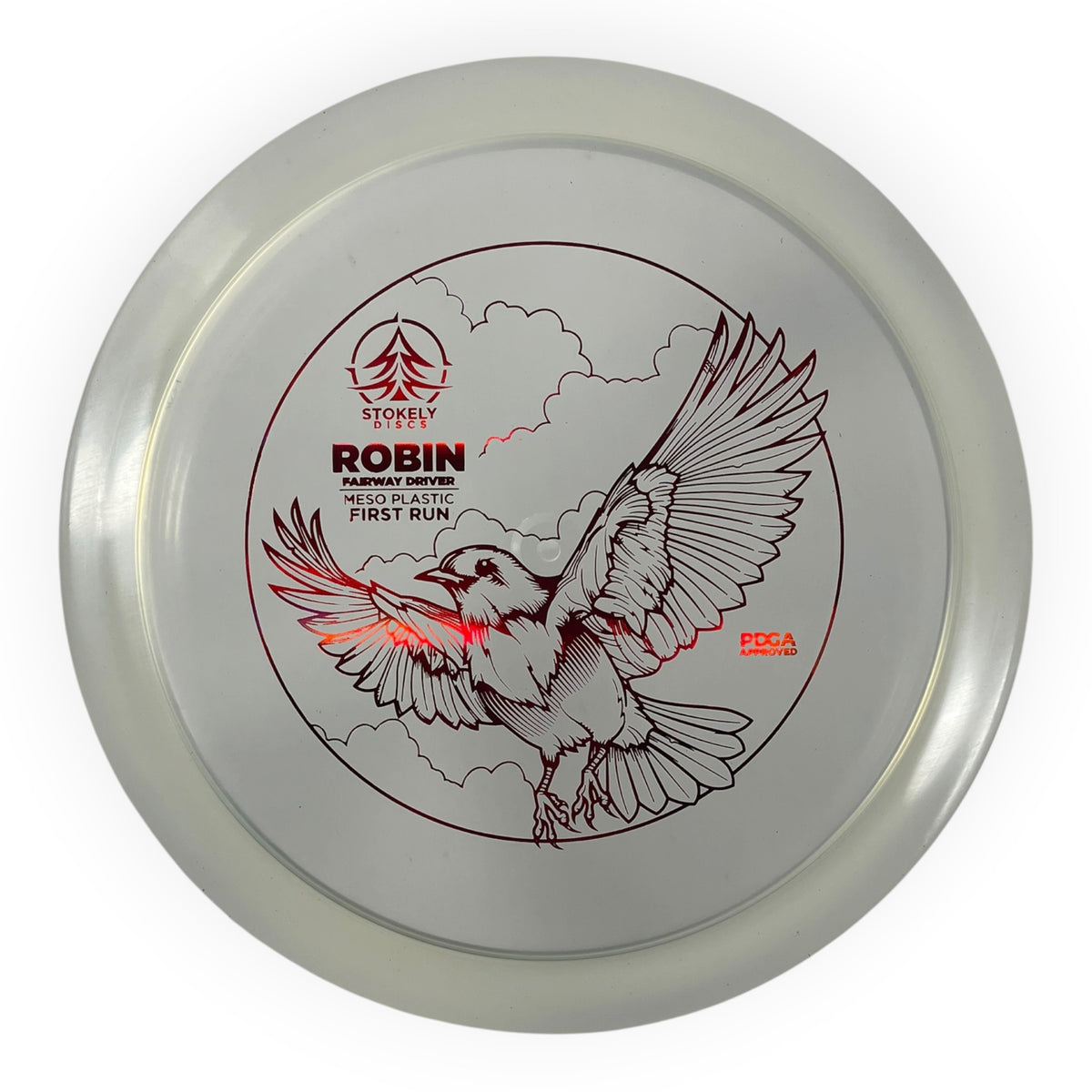 Stokely Discs Robin | Meso | Clear/Red 169g (First Run) Disc Golf