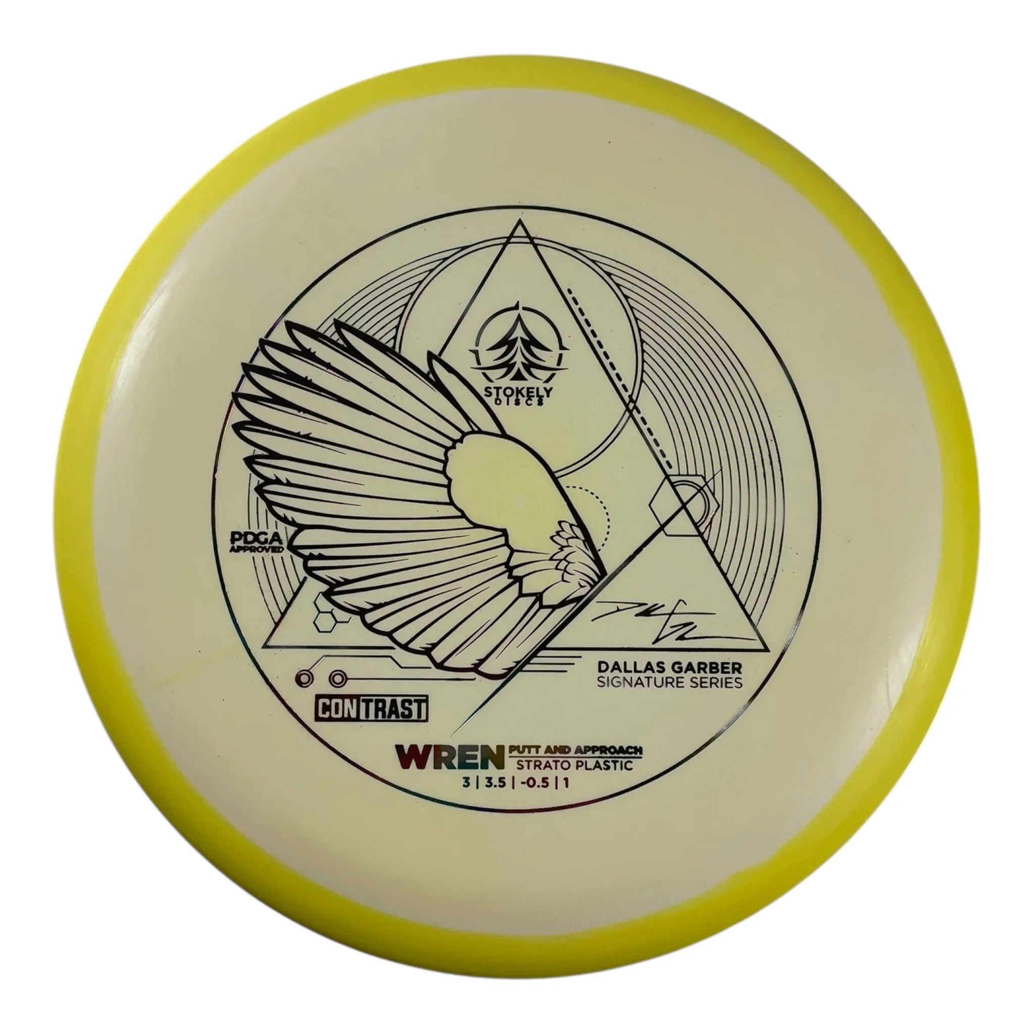 Stokely Discs Wren | Contrast Strato | White/Yellow 171g (Dallas Garber) Disc Golf