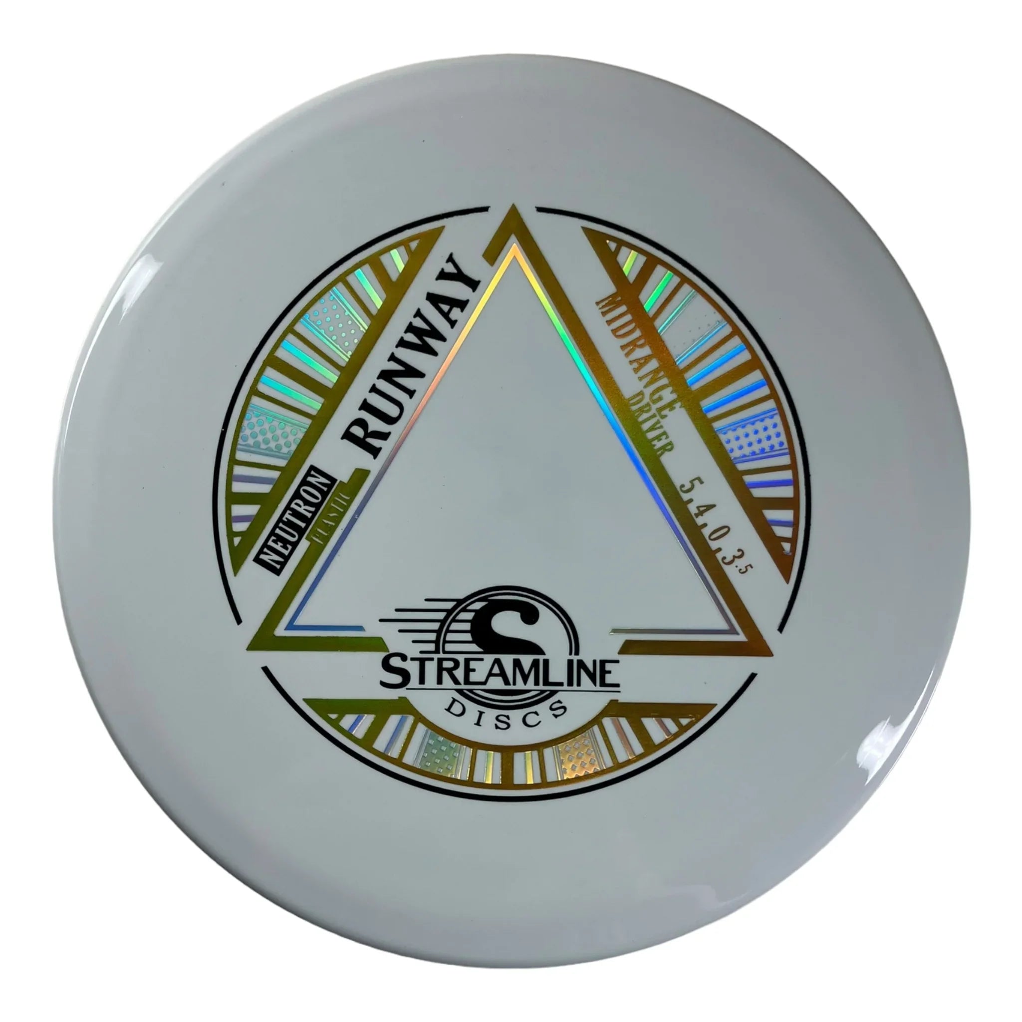 Streamline Discs Runway | Neutron | White/Gold 167g Disc Golf