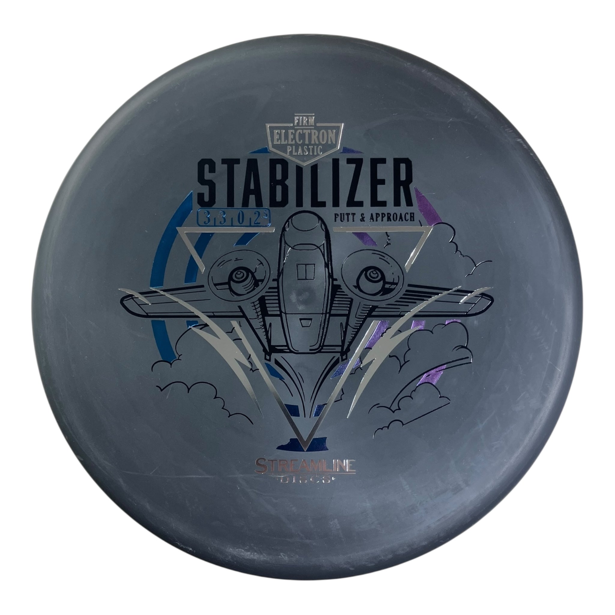 Streamline Discs Stabilizer | Electron Firm | Black/Blurple 168g Disc Golf