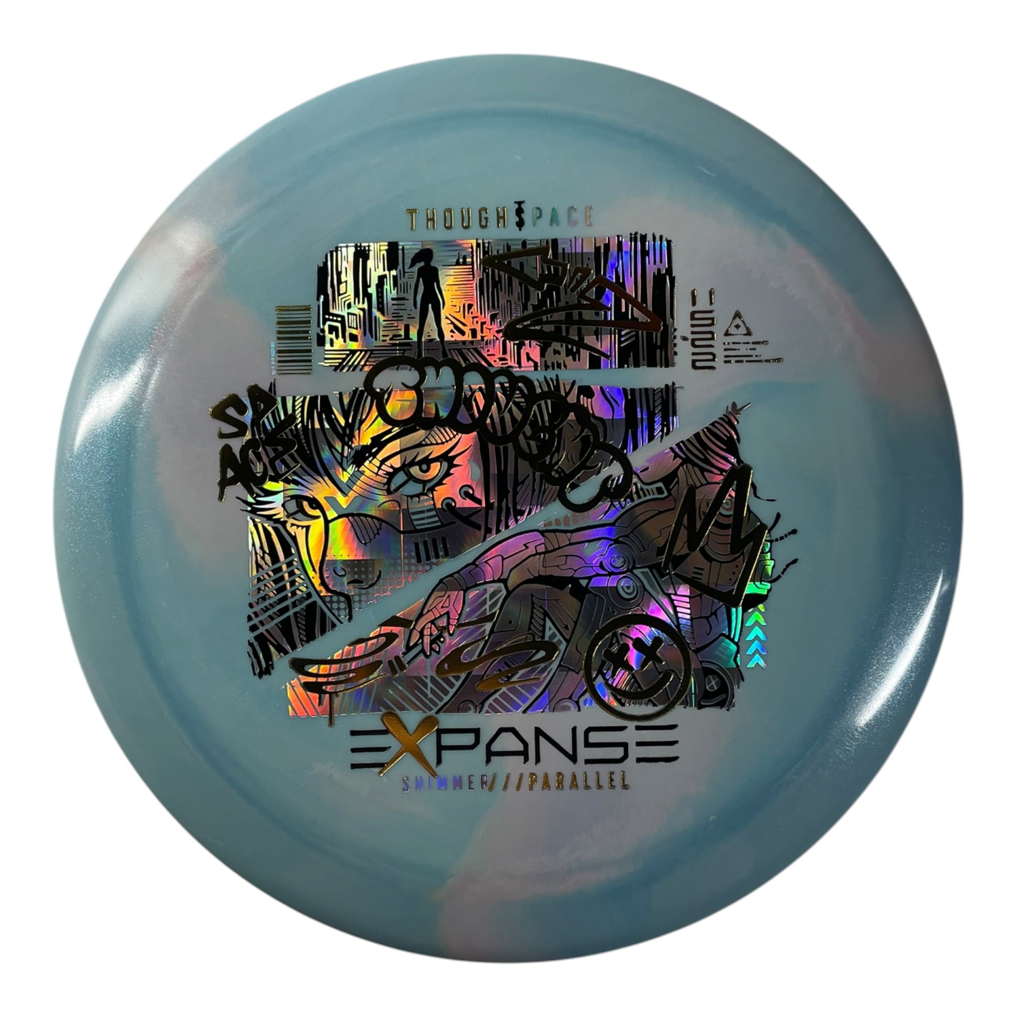 Thought Space Athletics Expanse | Shimmer Parallel | Blue/Holo/Gold 174g Disc Golf