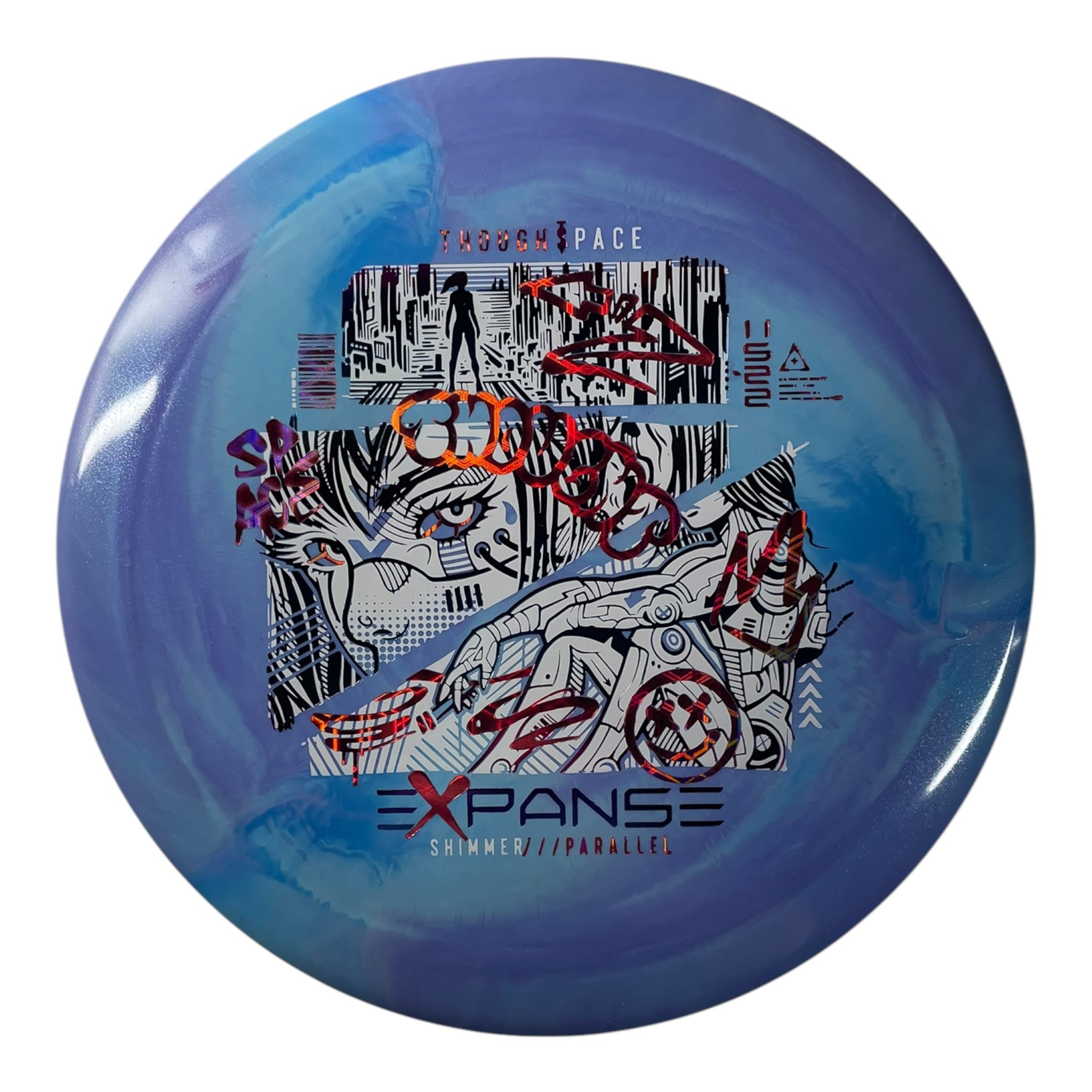 Thought Space Athletics Expanse | Shimmer Parallel | Purple/White/Lasers 169g Disc Golf