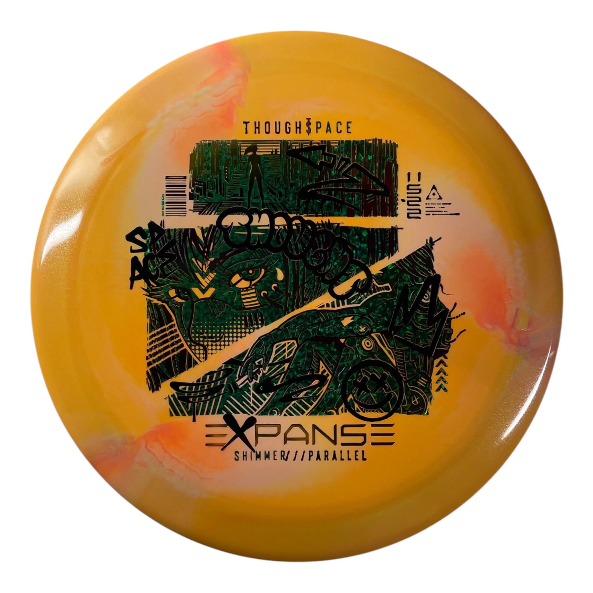 Thought Space Athletics Expanse | Shimmer Parallel | Yellow/Green/Black 170g Disc Golf