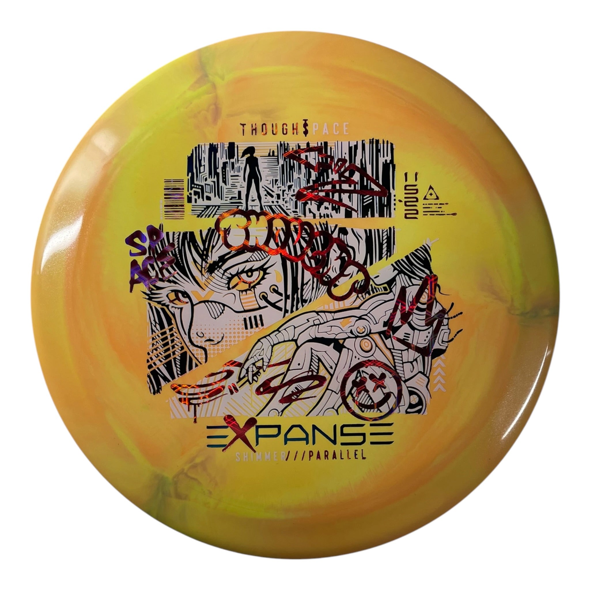 Thought Space Athletics Expanse | Shimmer Parallel | Yellow/White/Lasers 168g Disc Golf