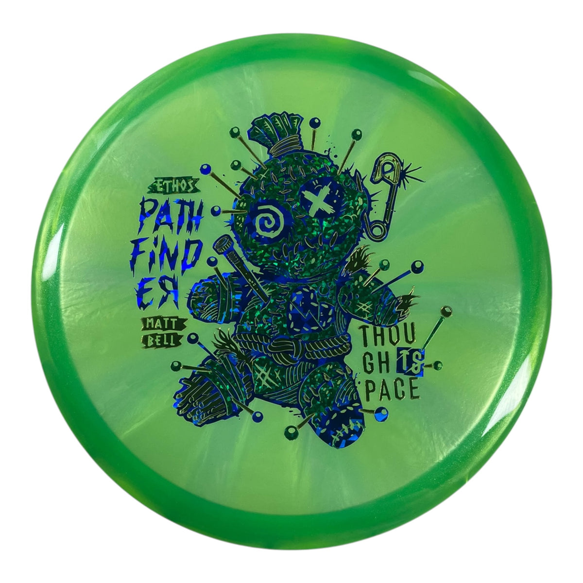 Thought Space Athletics Pathfinder | Experimental Ethos | Green/Green Sparkle 176g (Matt Bell) Disc Golf