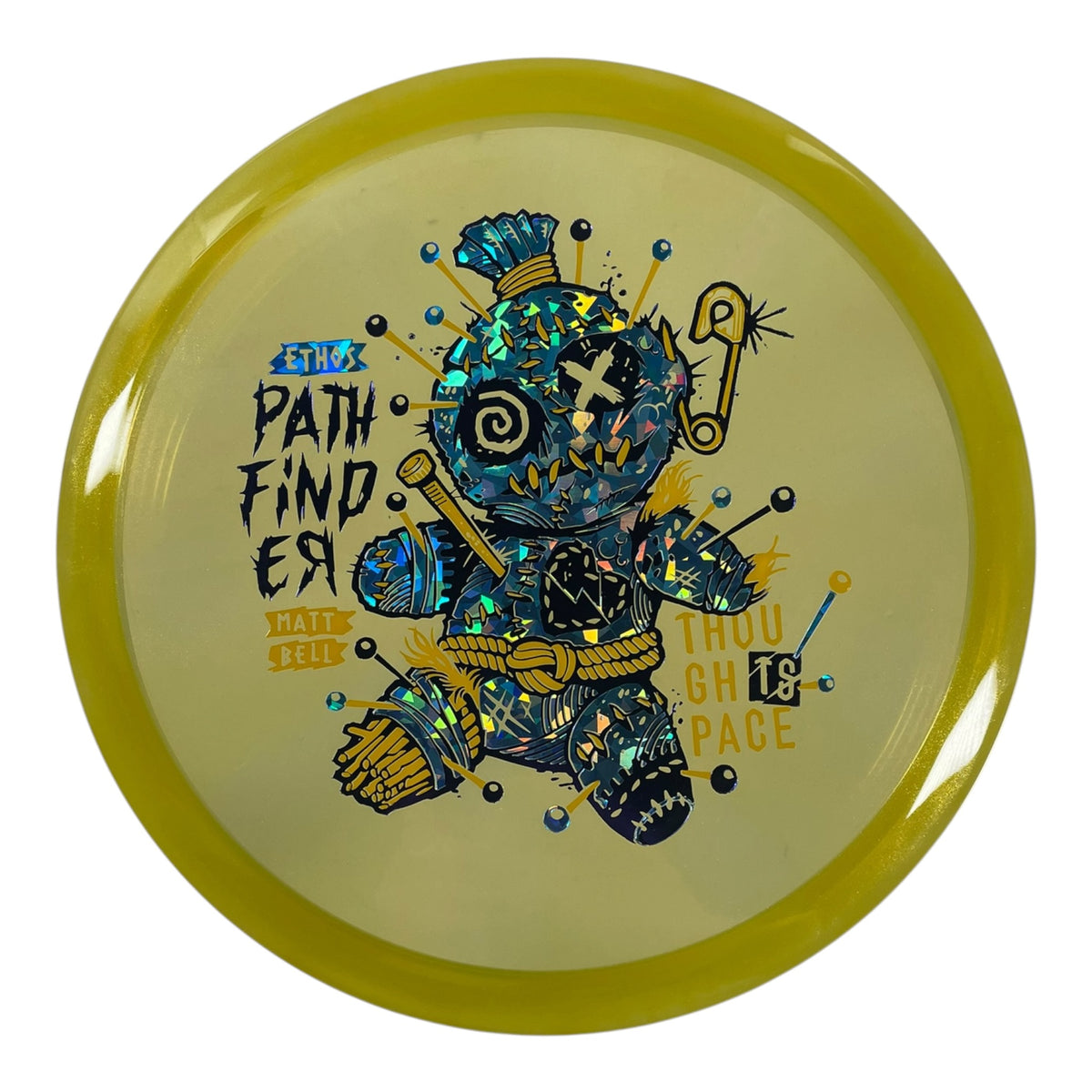 Thought Space Athletics Pathfinder | Experimental Ethos | Yellow/Blue Holo 176g (Matt Bell) Disc Golf