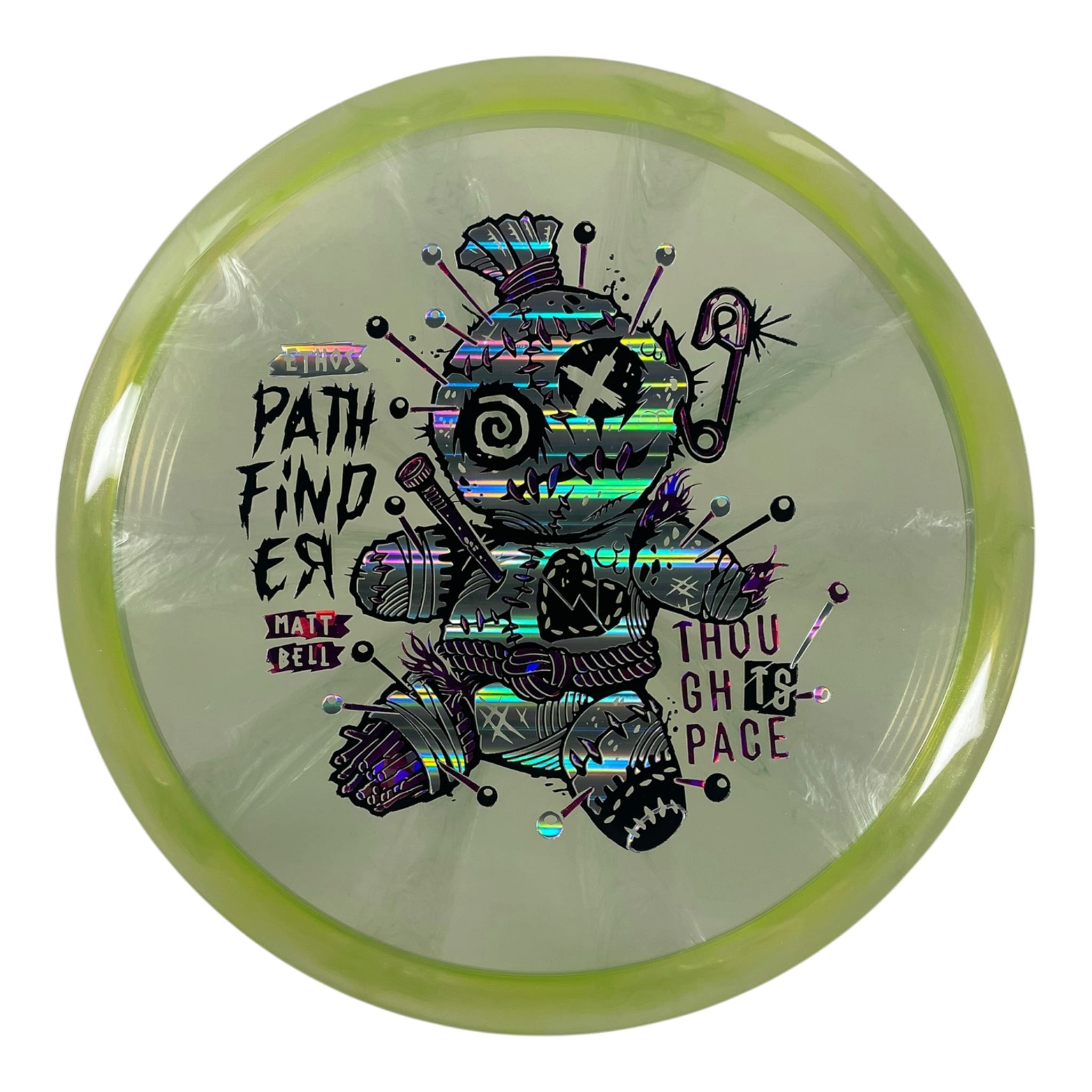 Thought Space Athletics Pathfinder | Experimental Ethos | Yellow/Holo 177g (Matt Bell) Disc Golf