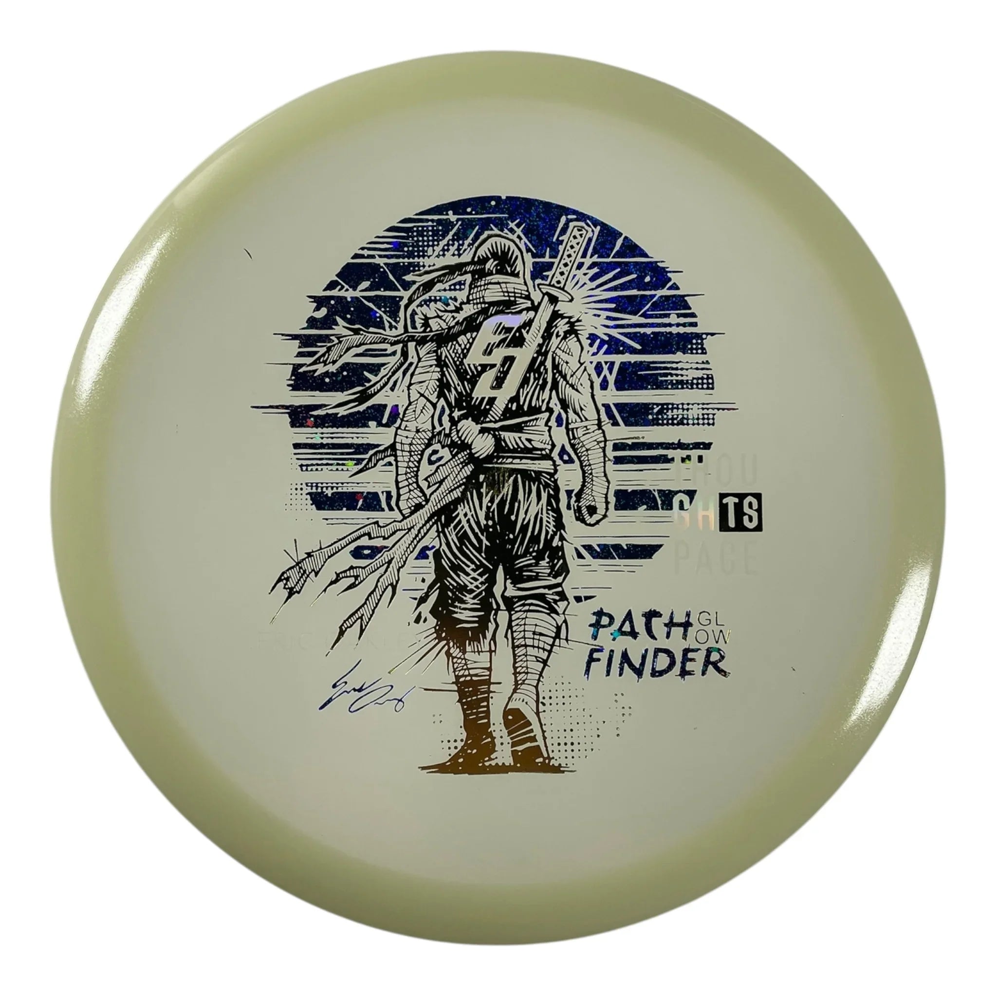 Thought Space Athletics Pathfinder | Glow | Gold/Blue Sparkle 176g (Eric Oakley) Disc Golf