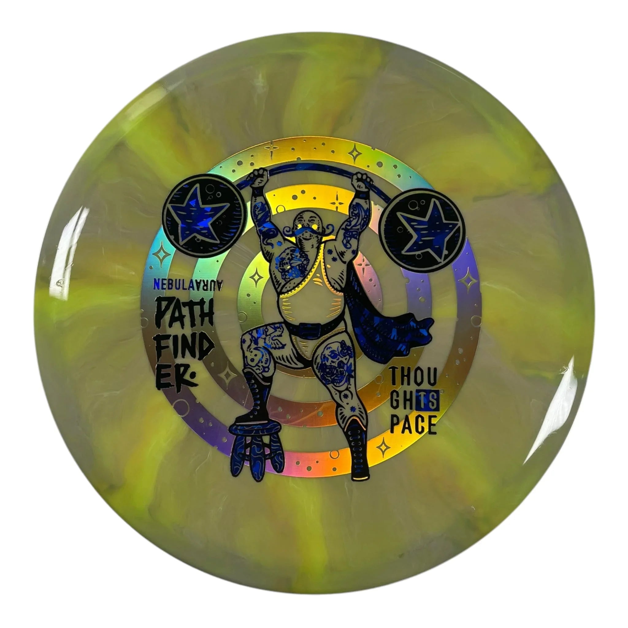 Thought Space Athletics Pathfinder | Nebula Aura | Green/Holo 174g Disc Golf