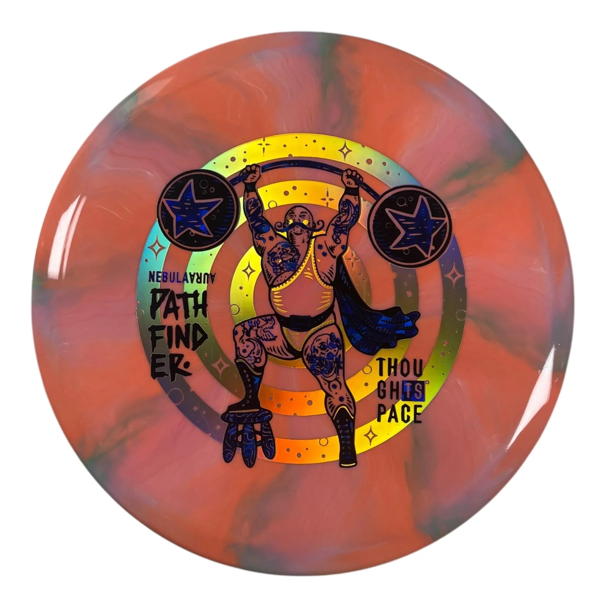 Thought Space Athletics Pathfinder | Nebula Aura | Orange/Holo 173g Disc Golf