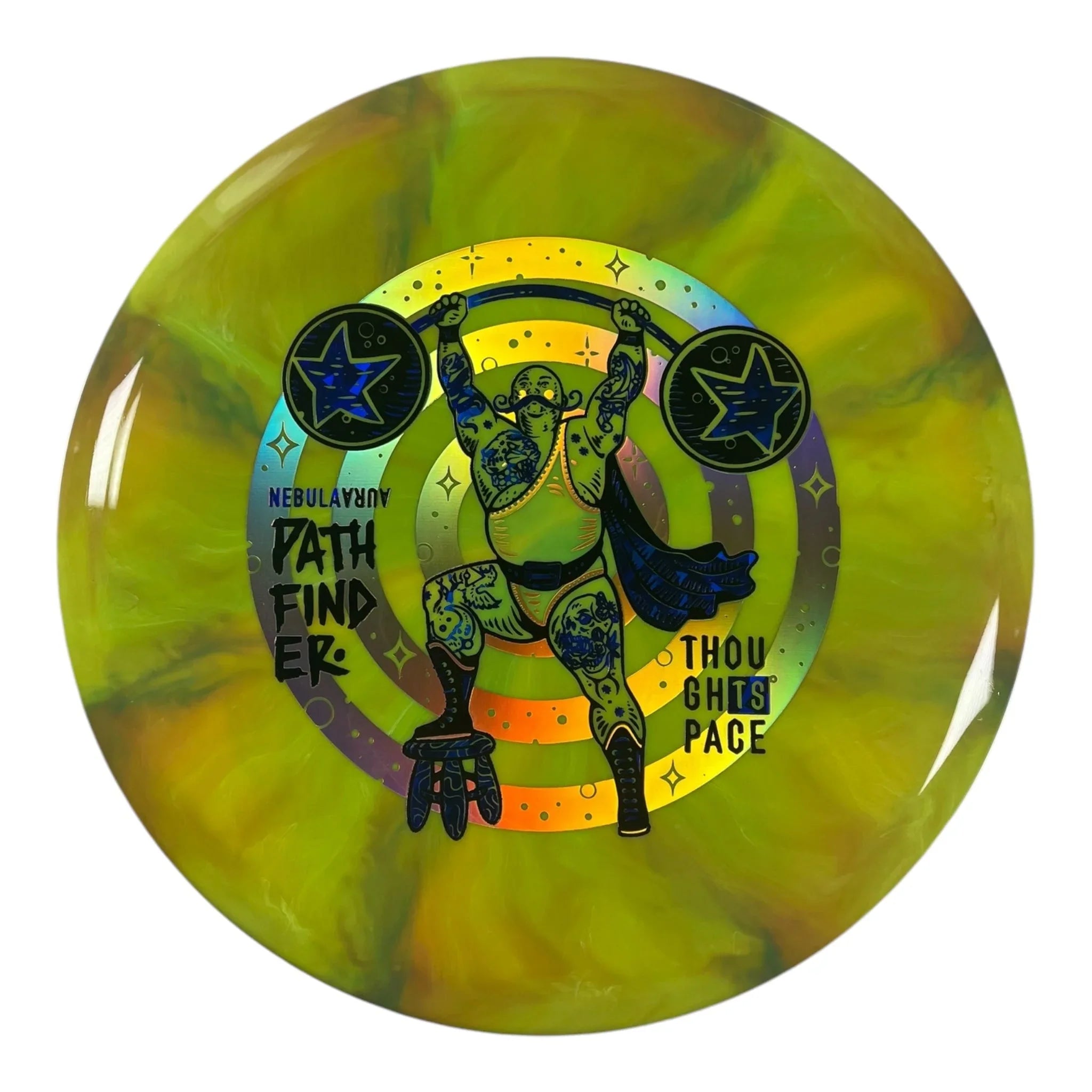 Thought Space Athletics Pathfinder | Nebula Aura | Yellow/Holo 173g Disc Golf