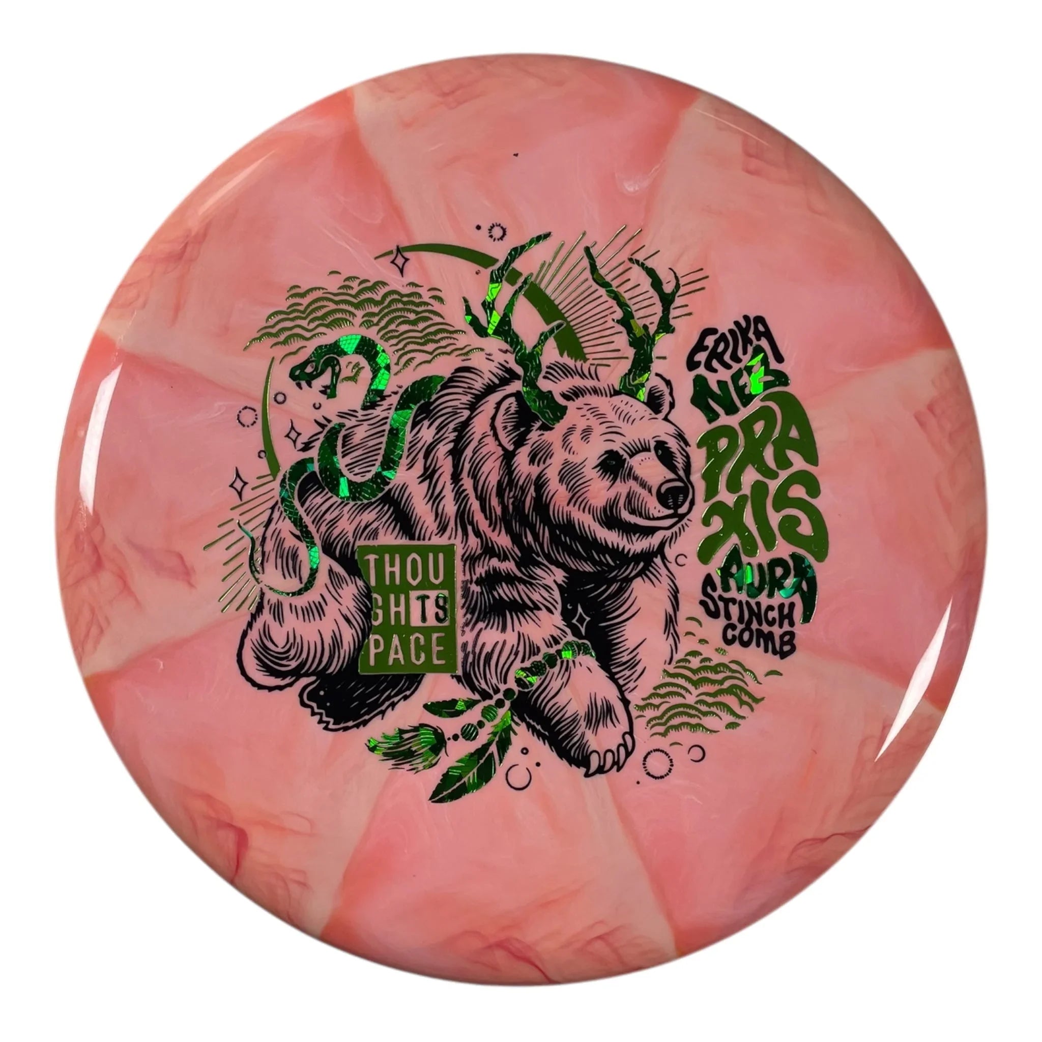 Thought Space Athletics Praxis | Nebula Aura | Pink/Green 174g (Erika Stinchcomb) Disc Golf