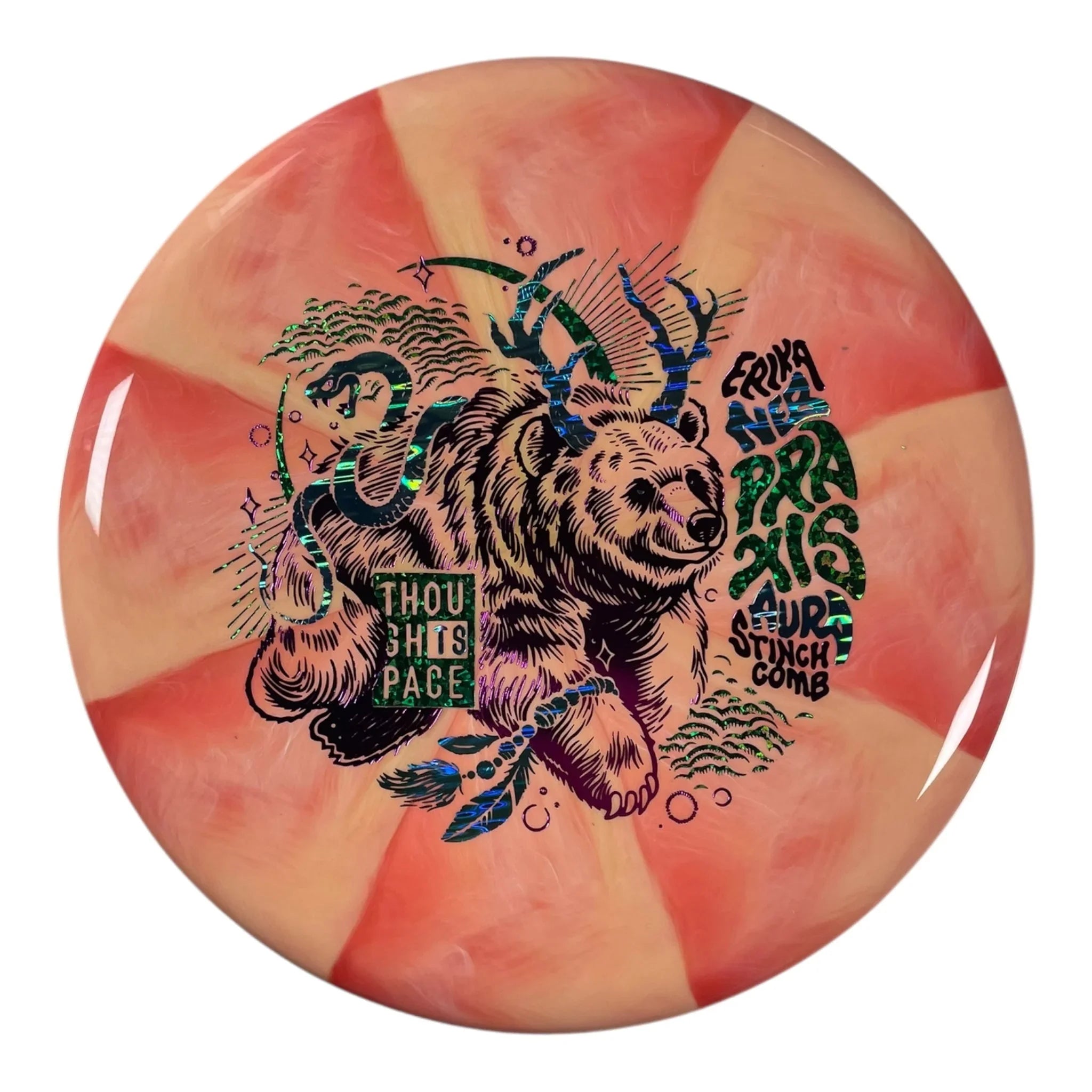 Thought Space Athletics Praxis | Nebula Aura | Pink/Green Holo 174g (Erika Stinchcomb) Disc Golf