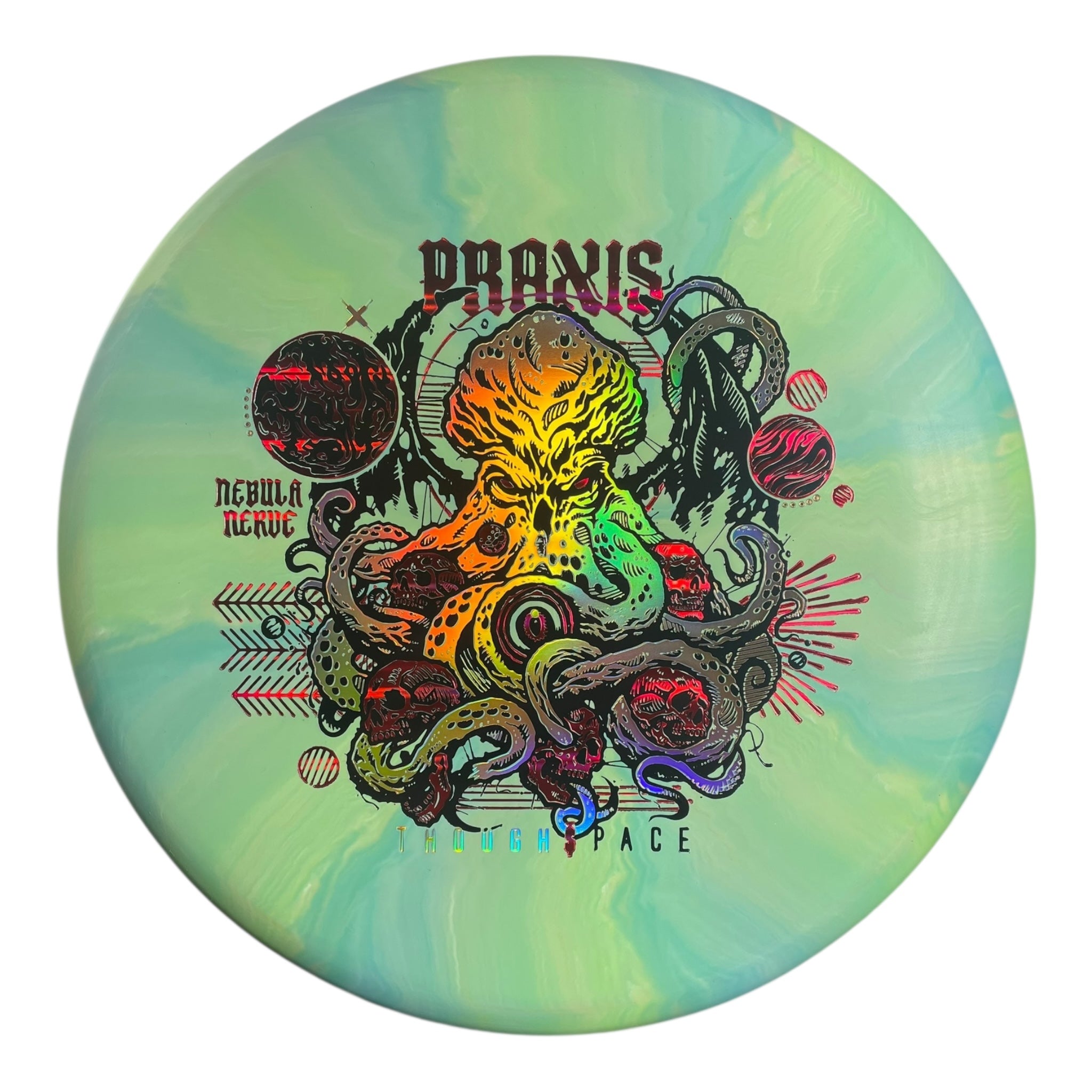 Thought Space Athletics Praxis | Nebula Nerve | Green/Gold/Red 171g Disc Golf