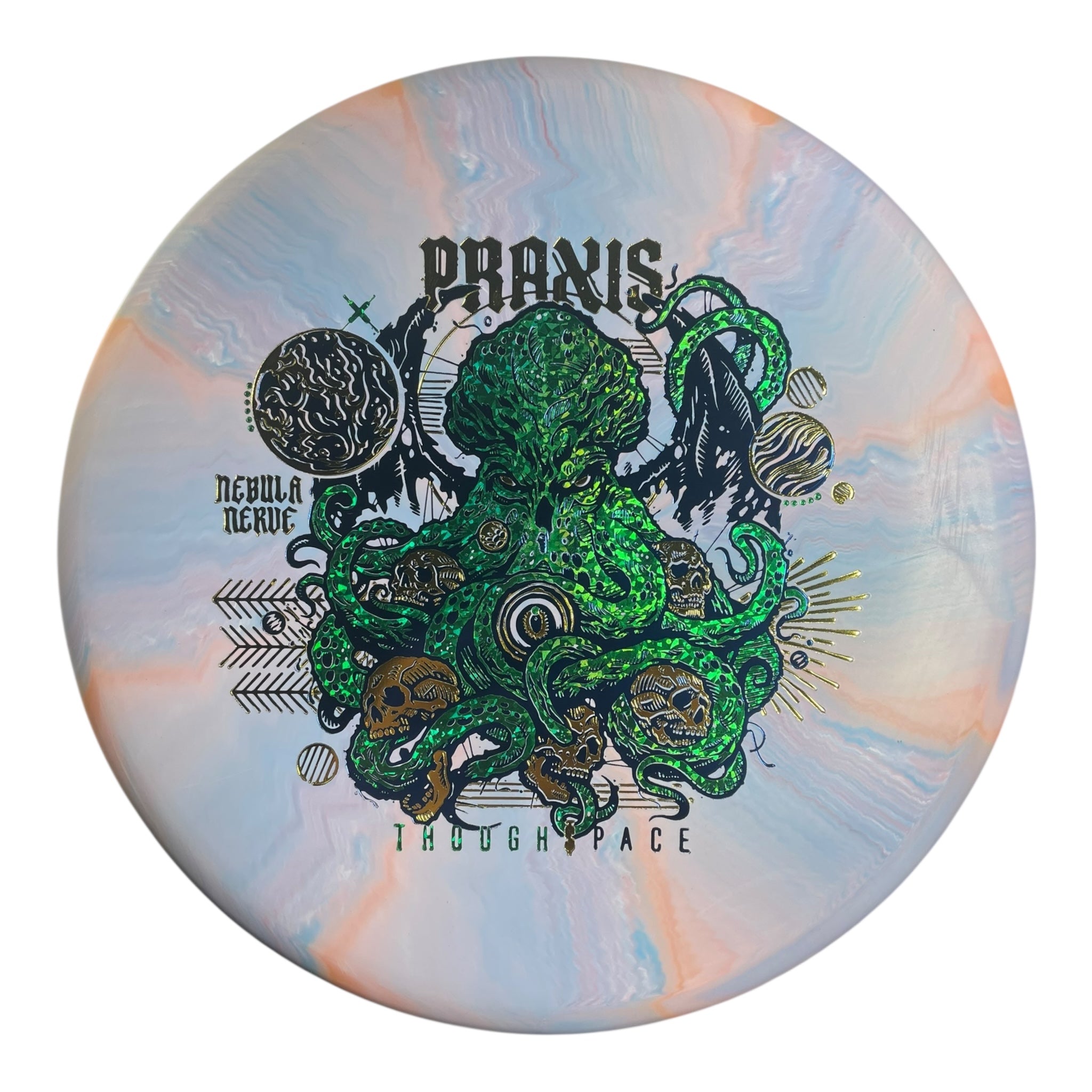Thought Space Athletics Praxis | Nebula Nerve | Purple/Green/Gold 171g Disc Golf