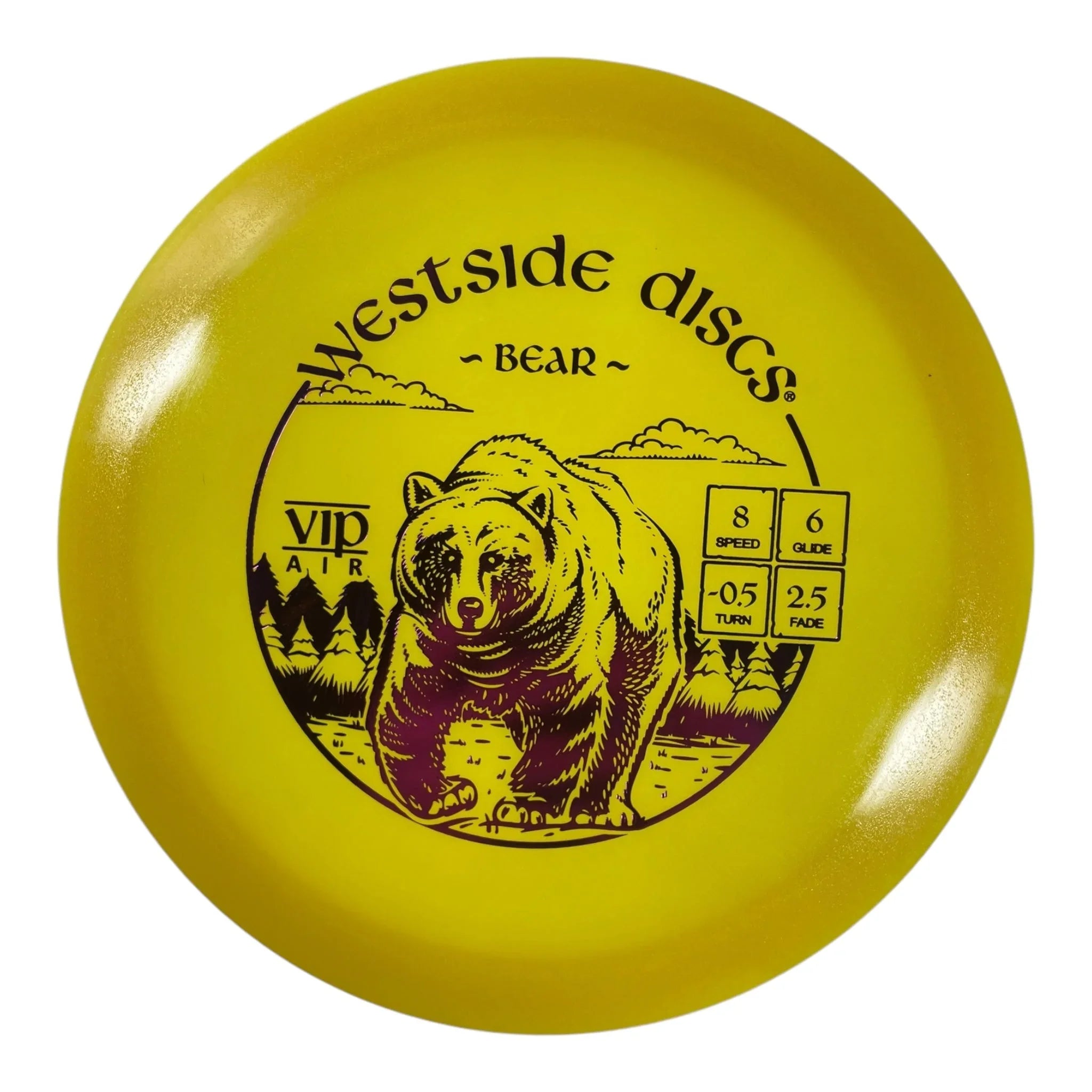 Westside Discs Bear | VIP Air | Yellow/Purple 165g Disc Golf