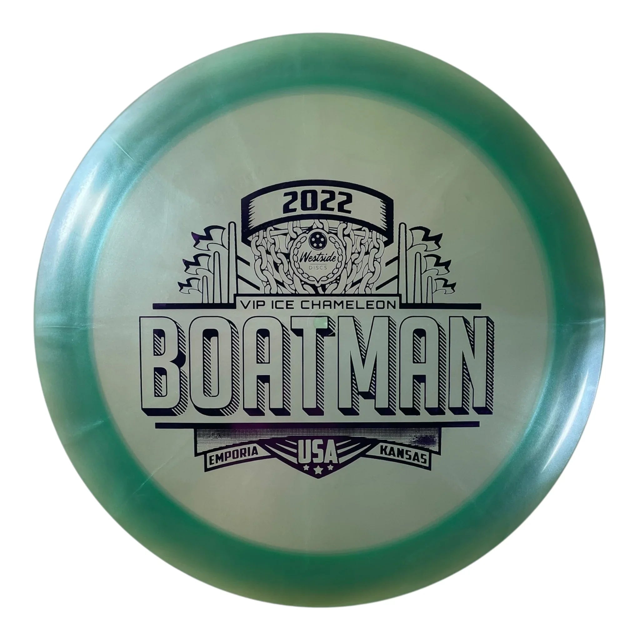 Westside Discs Boatman | VIP Ice Chameleon | Blue/Purple 169g (2022 Emporia) Disc Golf