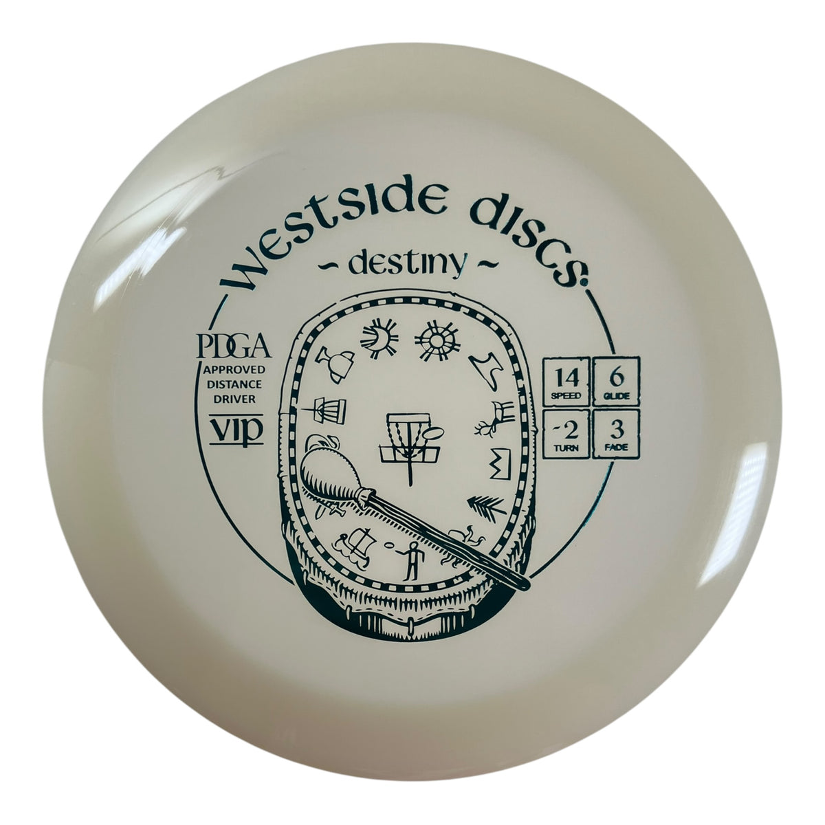 Westside Discs Destiny | VIP | White/Green 175g Disc Golf