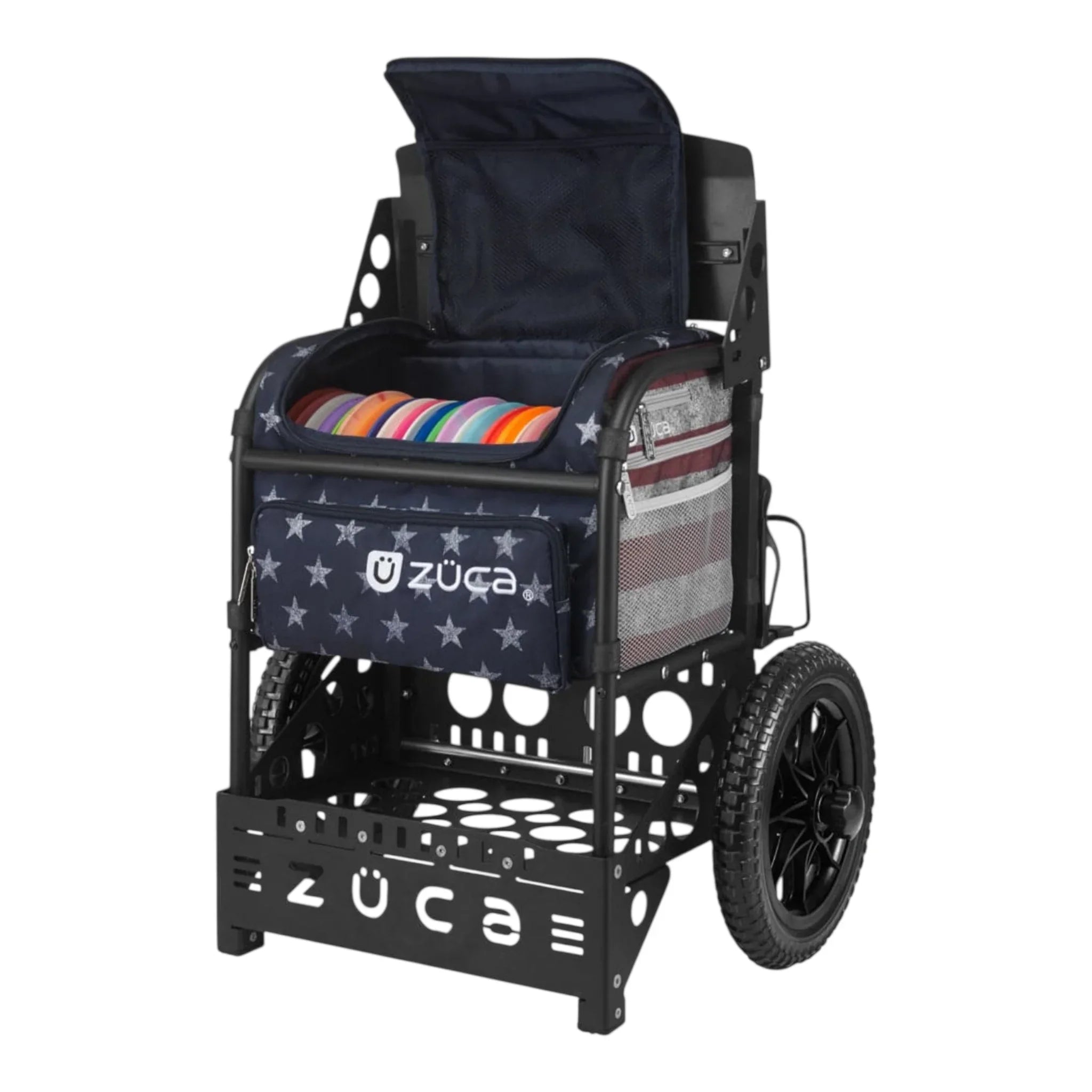 Zuca Transit Disc Golf Cart with Old Glory Bag Disc Golf