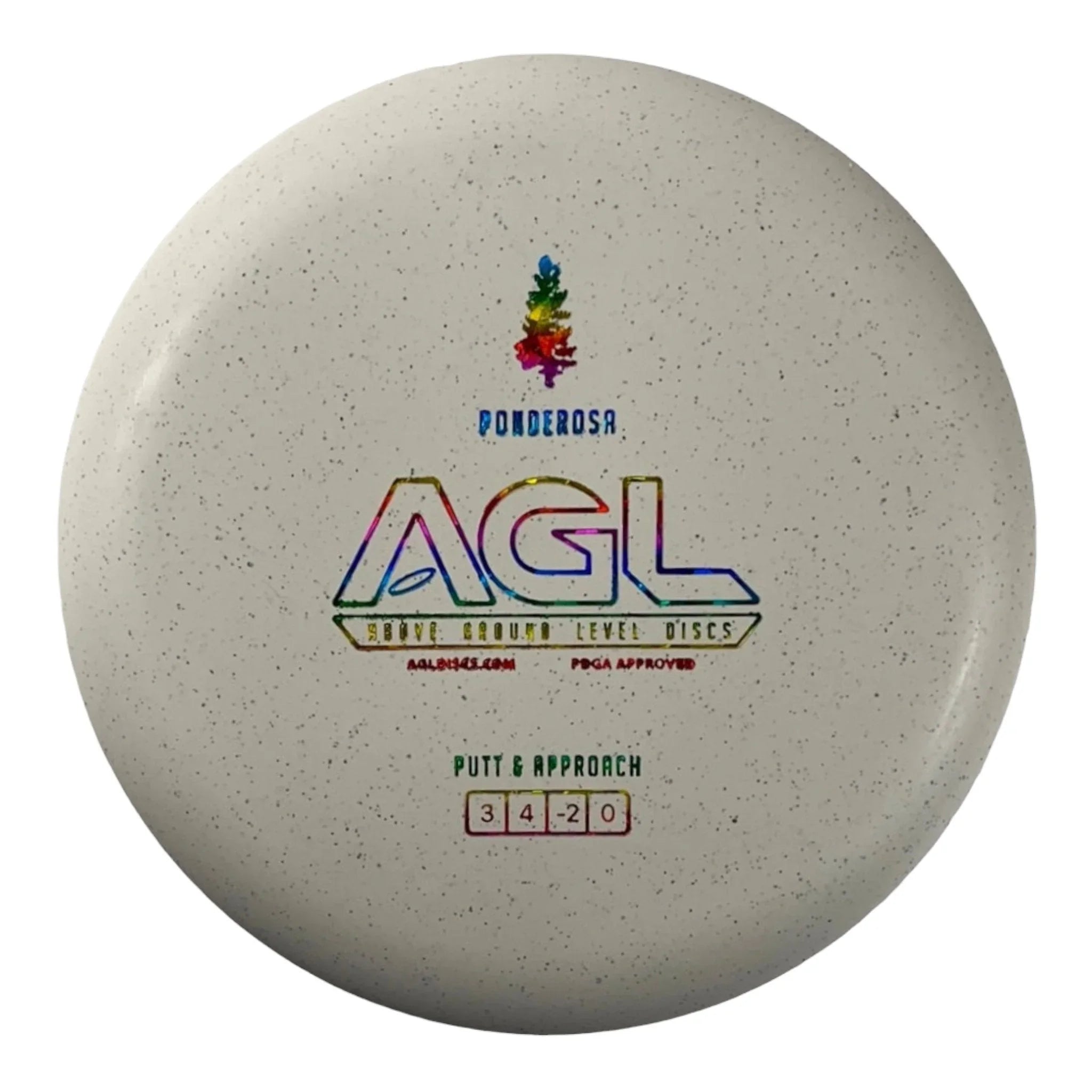 Above Ground Level Ponderosa | Woodland Hemp | White/Rainbow 168g Disc Golf
