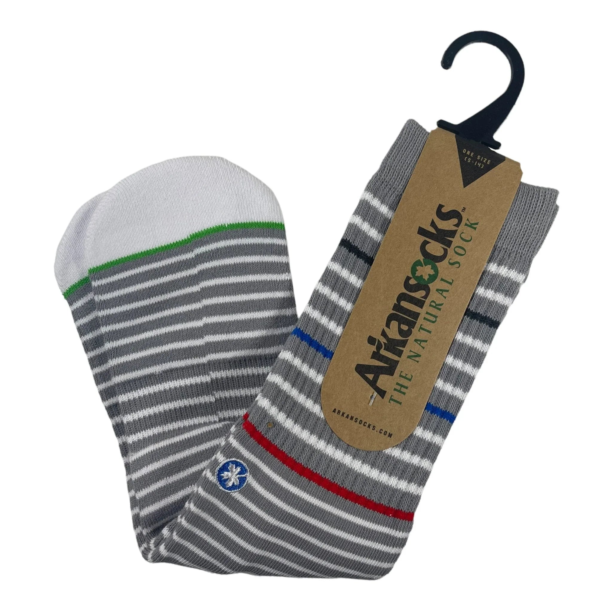Arkansocks Arkansocks The Phillip Sock (Grey/Red - Blue/White) Disc Golf