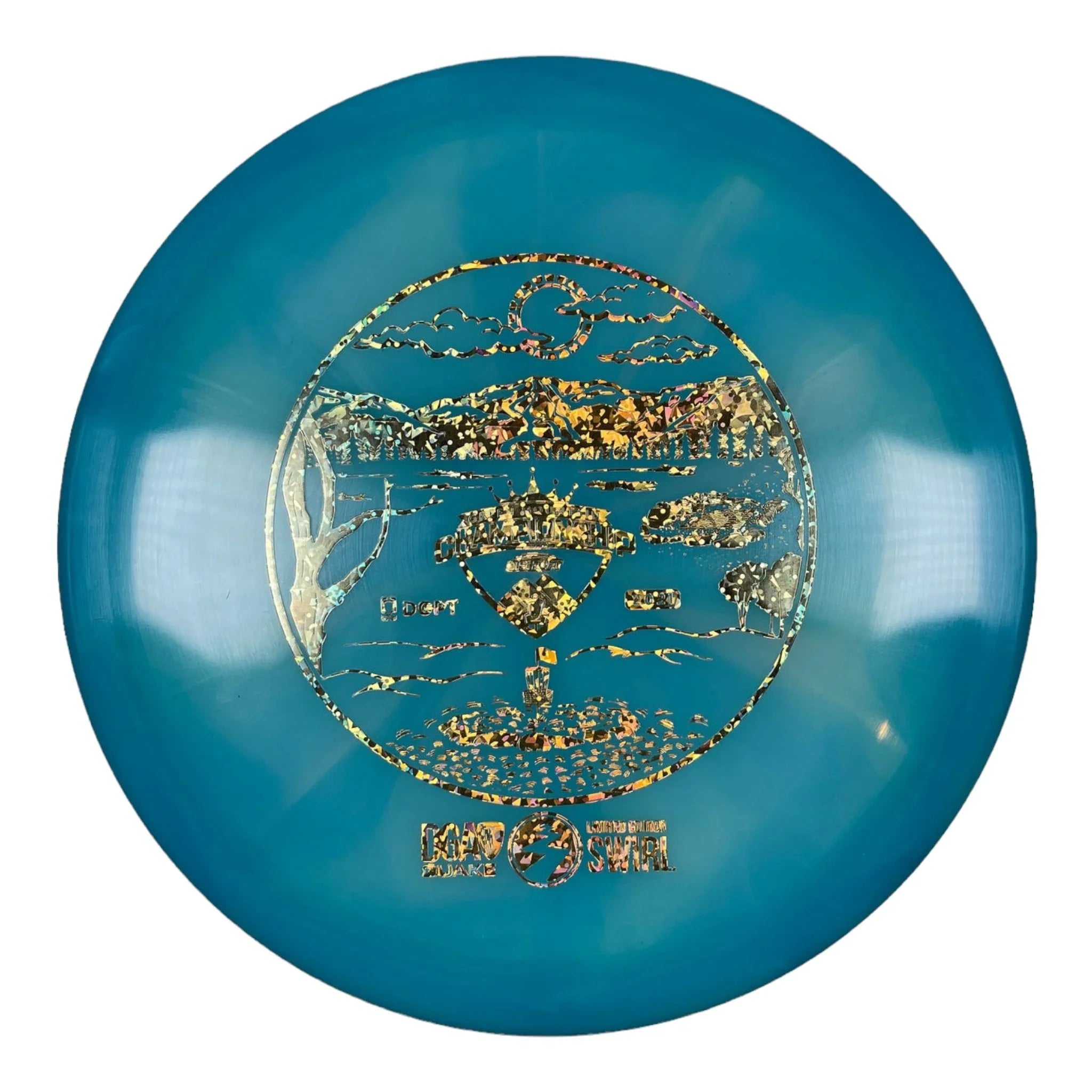 Disc Golf Association Quake | Swirl | Blue/Gold 175g Disc Golf