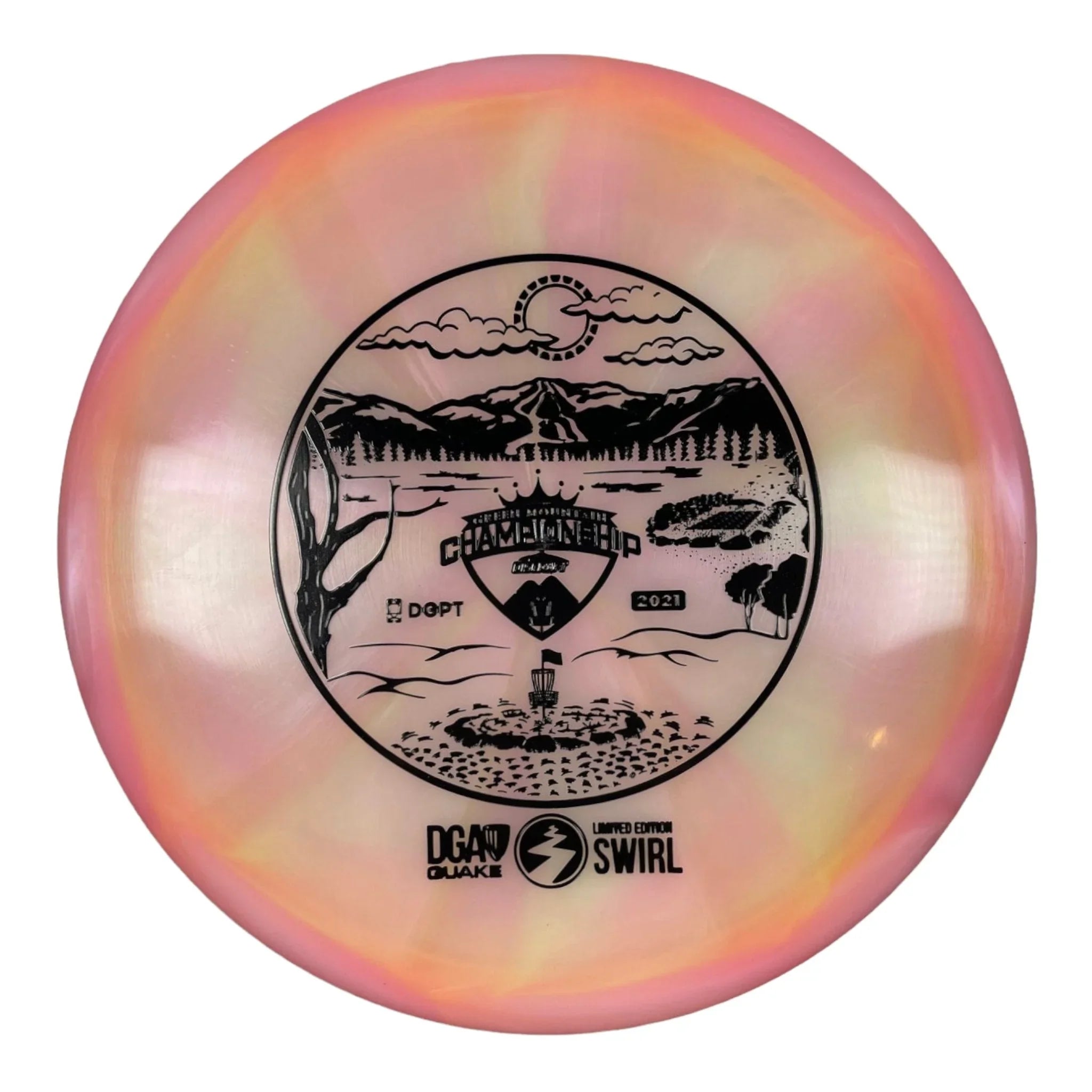 Disc Golf Association Quake | Swirl | Blush/Black 170 - 177g Disc Golf