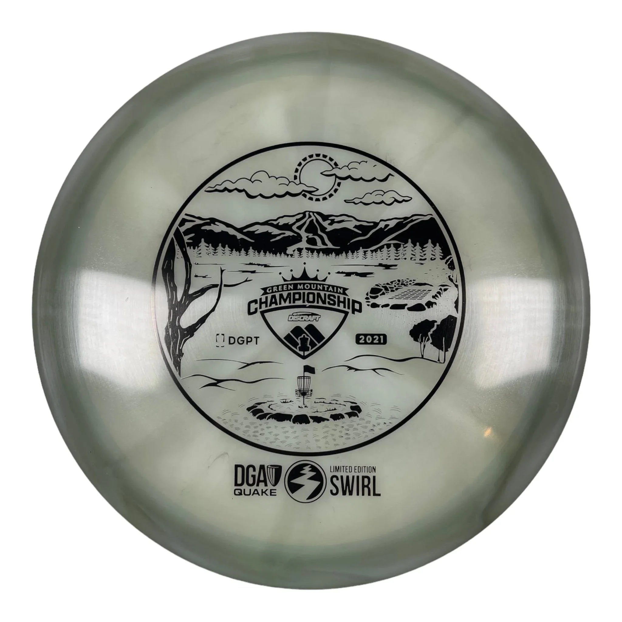Disc Golf Association Quake | Swirl | Grey/Black 173g Disc Golf