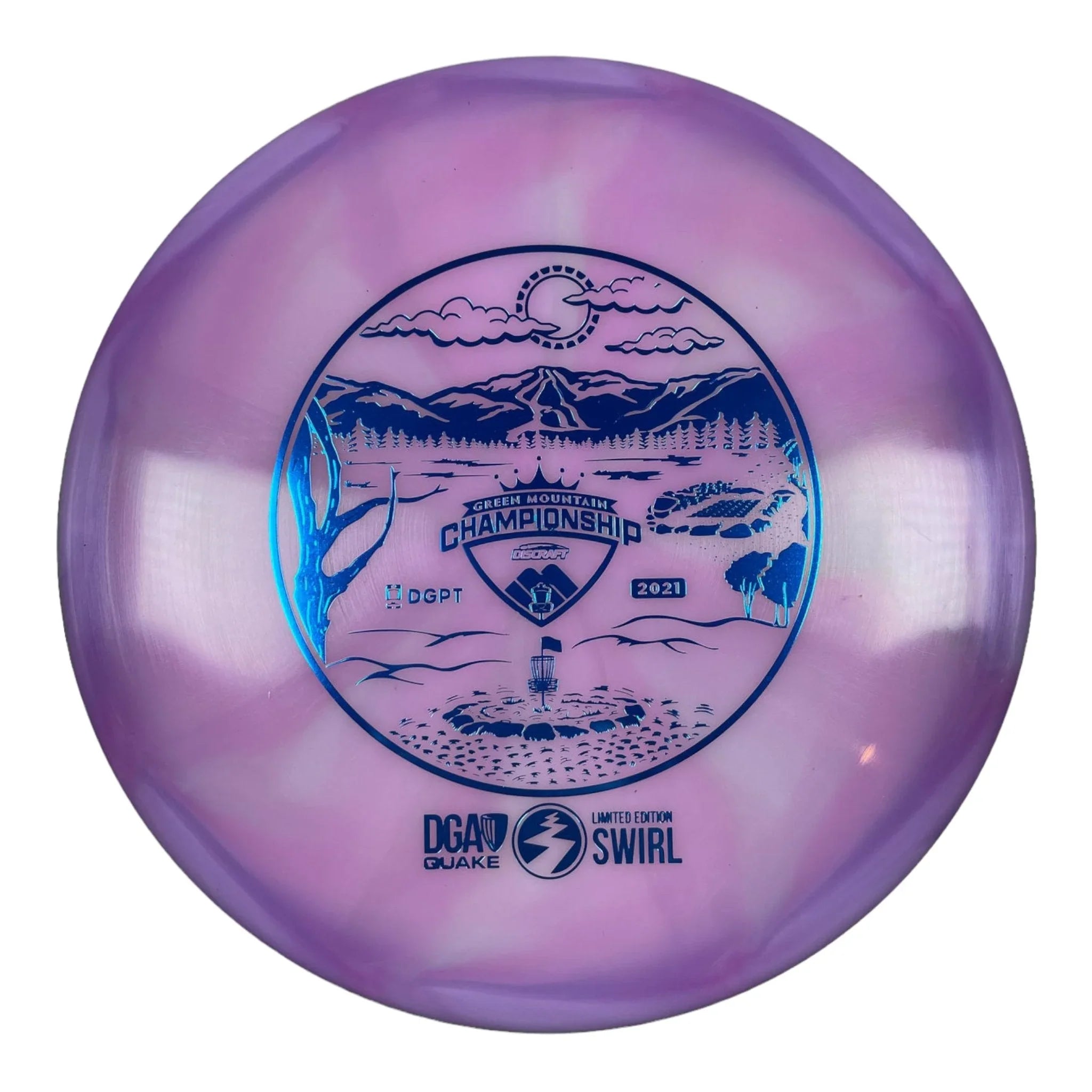 Disc Golf Association Quake | Swirl | Purple/Blue 175g Disc Golf