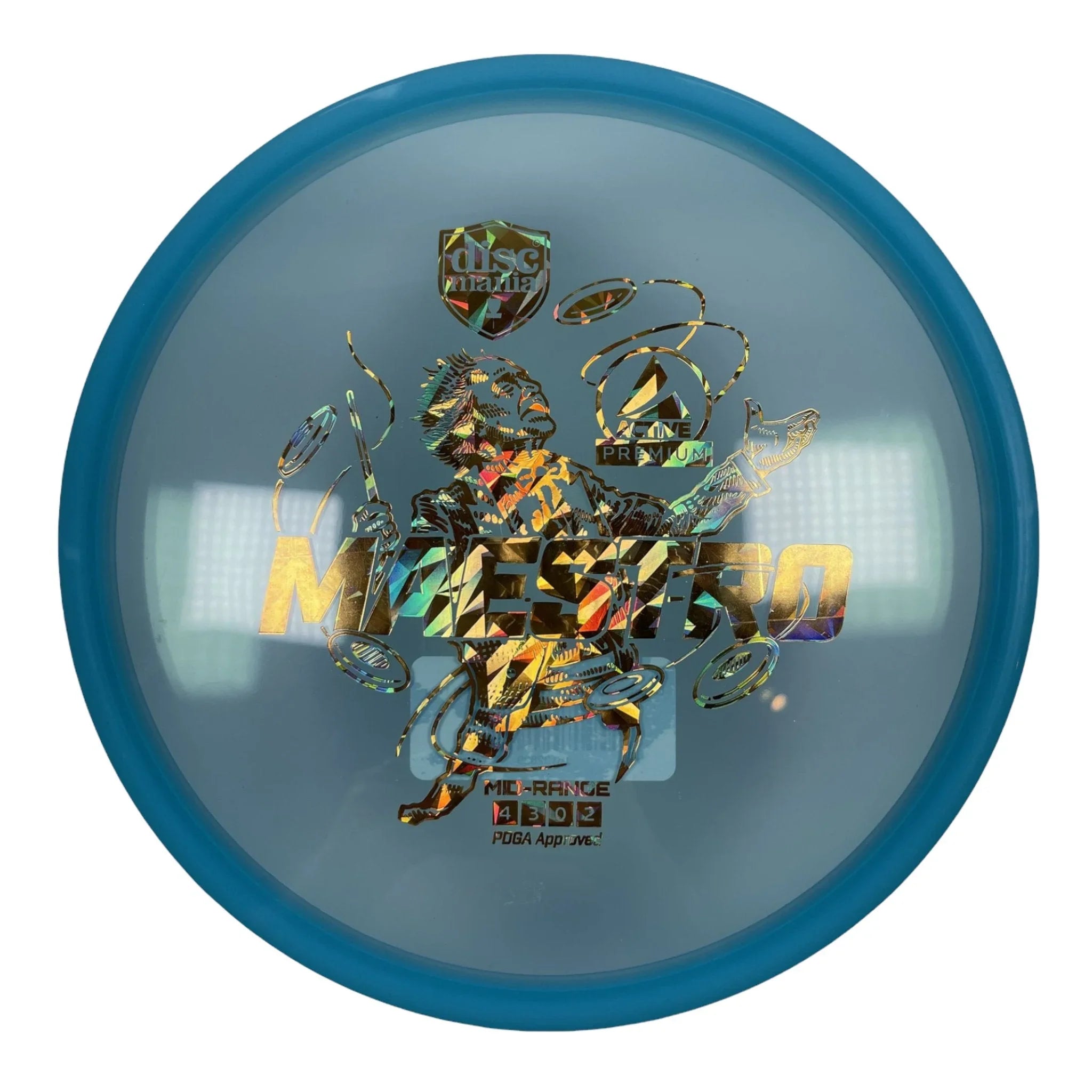 Discmania Maestro | Active Premium | Blue/Gold 173g Disc Golf