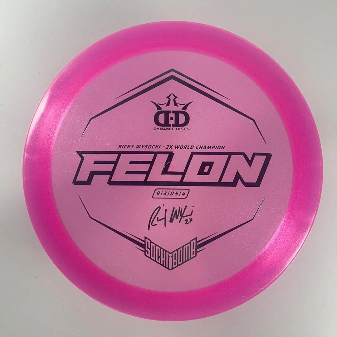 Dynamic Discs Felon | Lucid - Ice Glimmer | Pink/Green 174g (Ricky Wysocki) Disc Golf