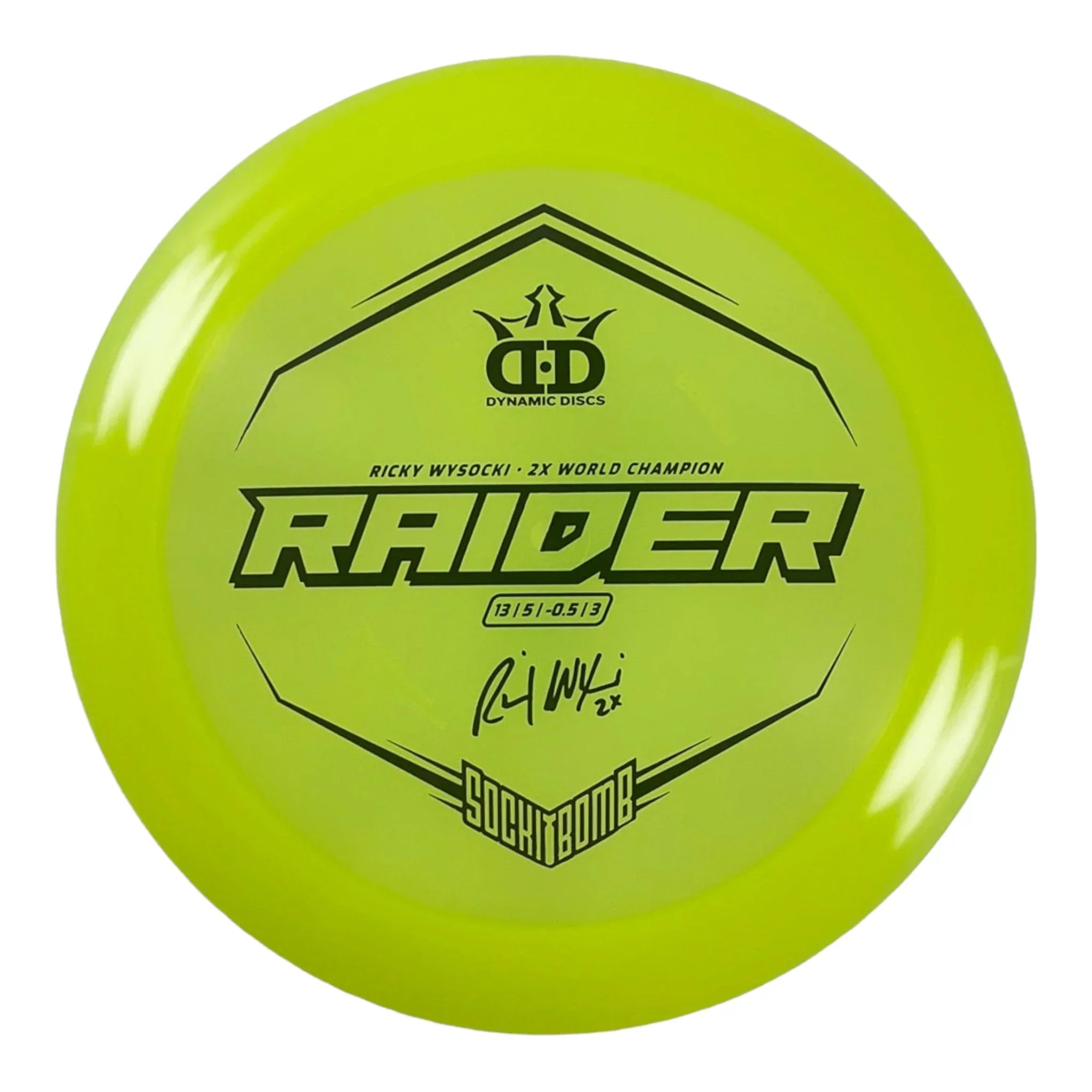 Dynamic Discs Raider | Lucid-Ice | Yellow/Green 169-176g (Ricky Wysocki) Disc Golf