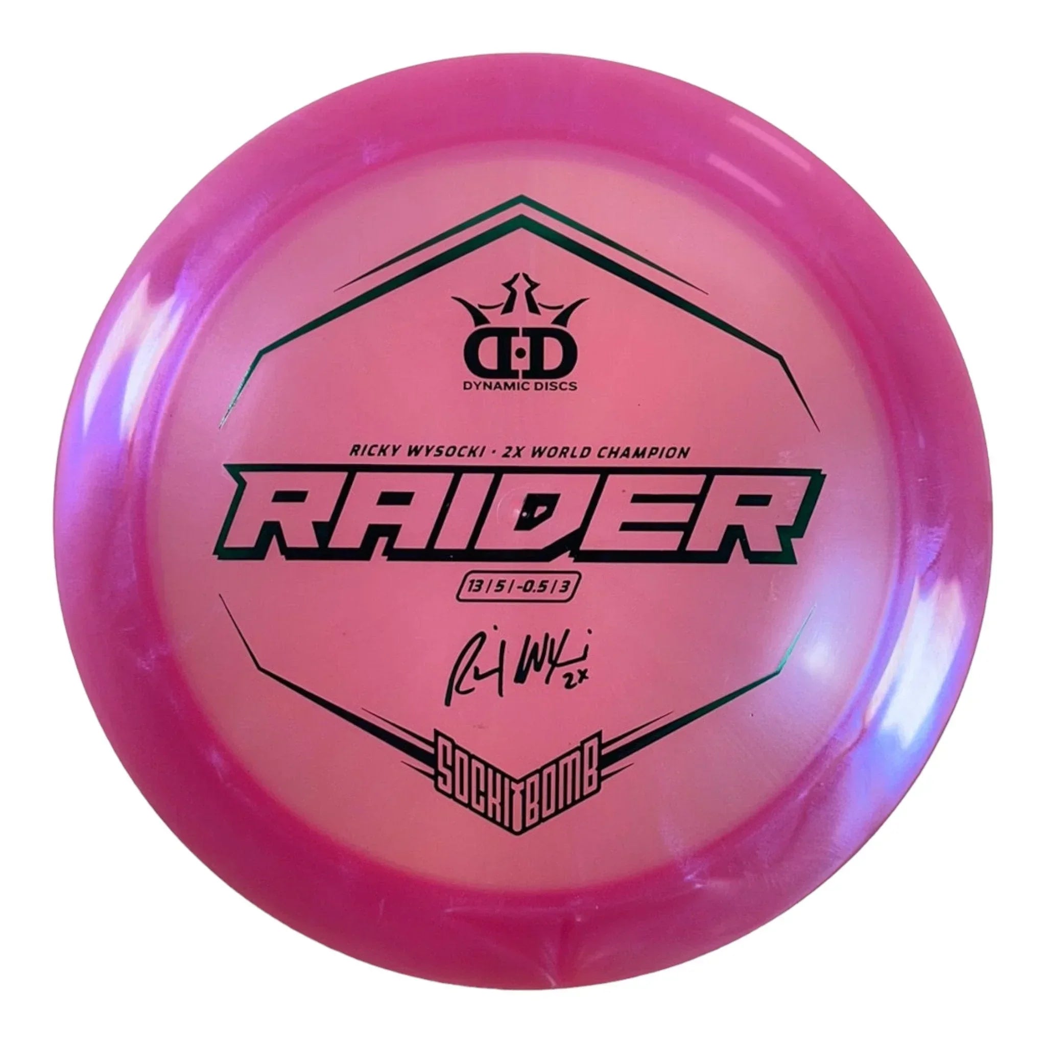 Dynamic Discs Raider | Lucid-X Chameleon | Pink/Green 169g (Ricky Wysocki) Disc Golf