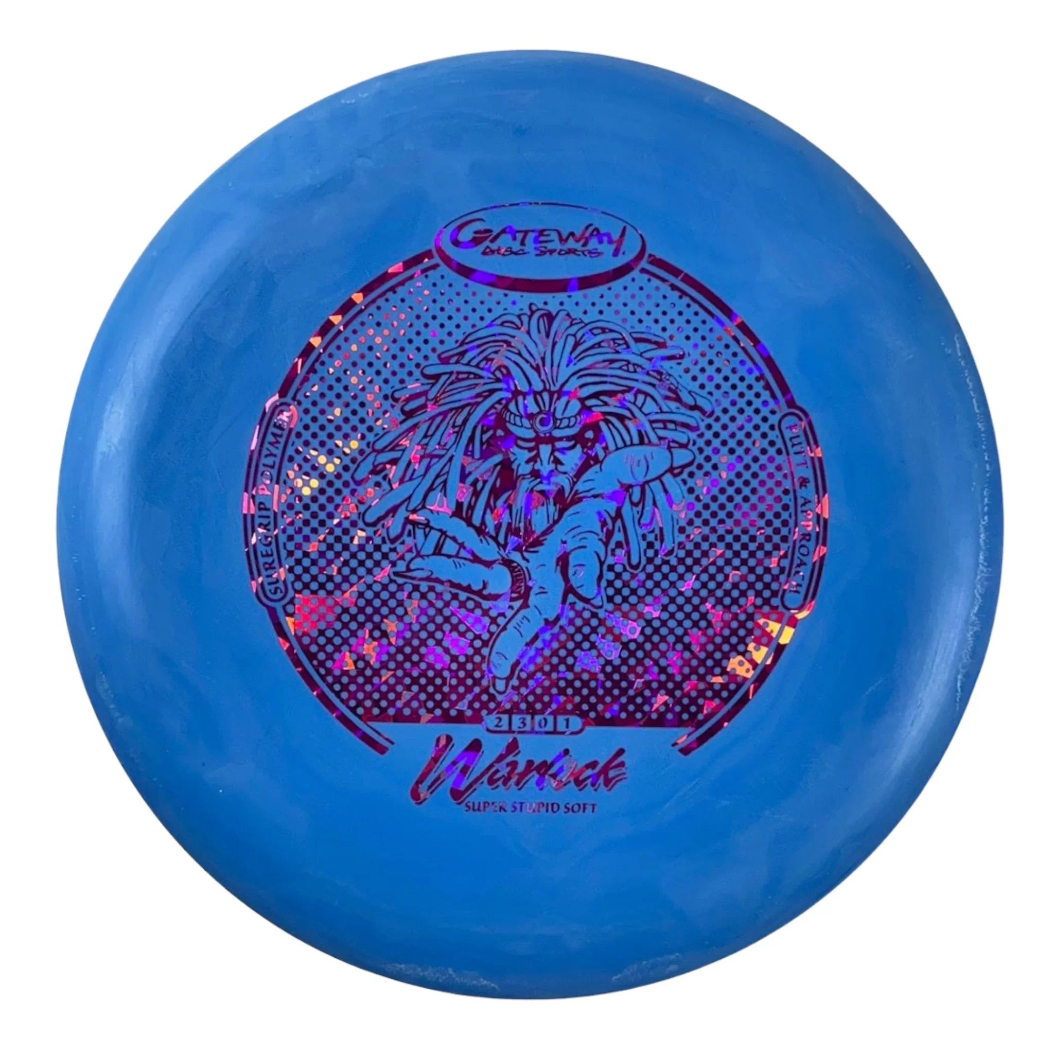 Gateway Disc Sports Warlock | Super Stupid Soft (SSS) | Blue/Pink 173 - 175g Disc Golf