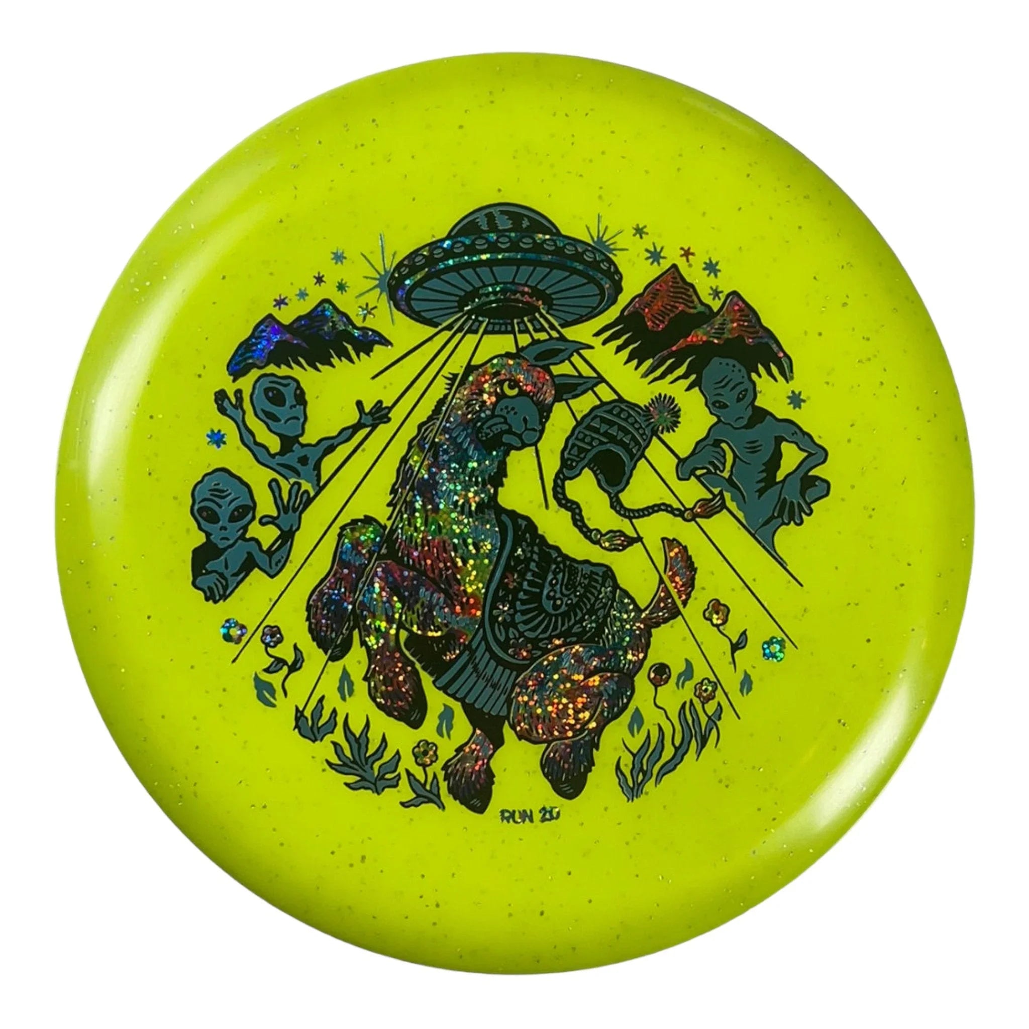 Infinite Discs Alpaca | C - Blend Glow | Green/Rainbow 173g Disc Golf