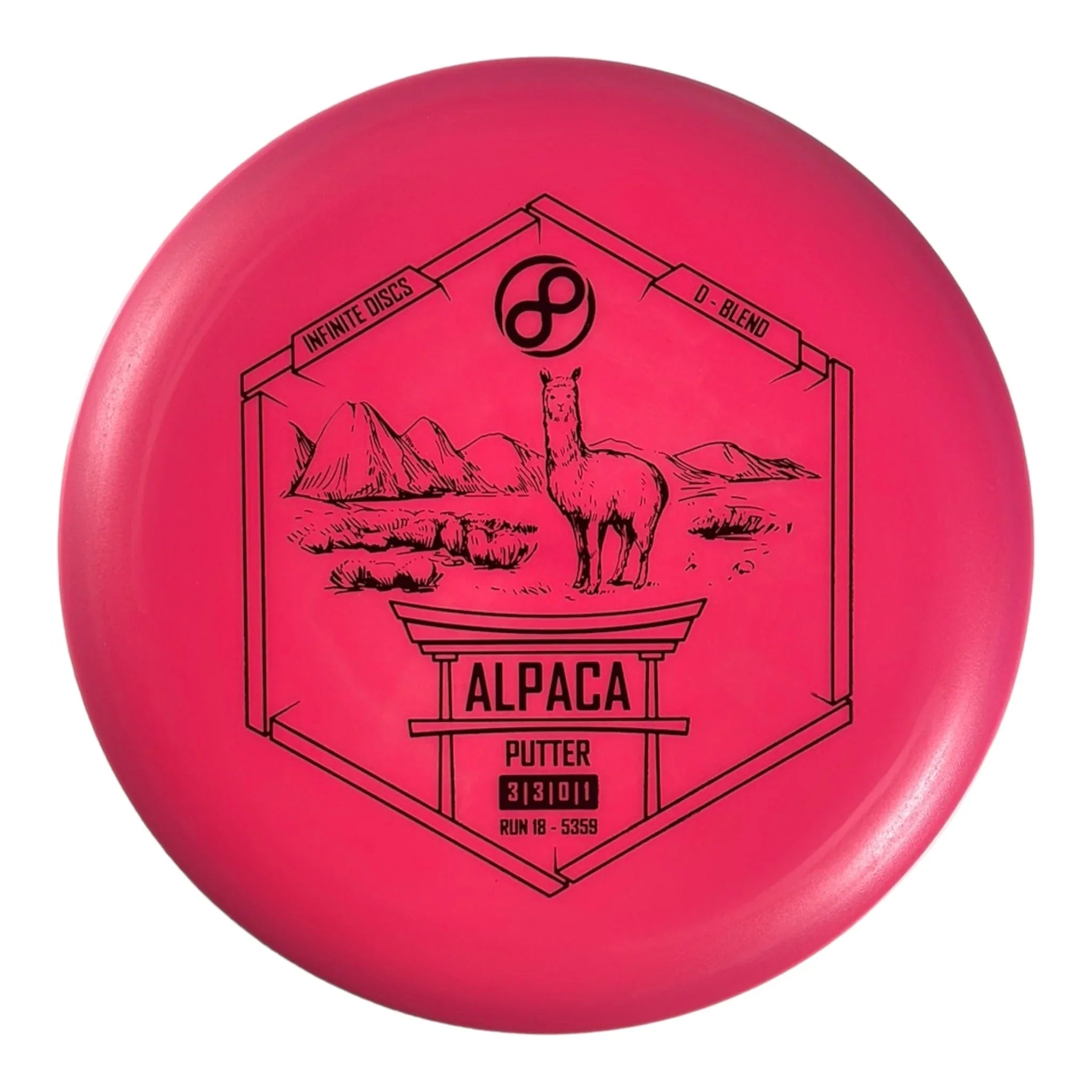 Infinite Discs Alpaca | D - Blend | Pink/Rainbow 175g Disc Golf