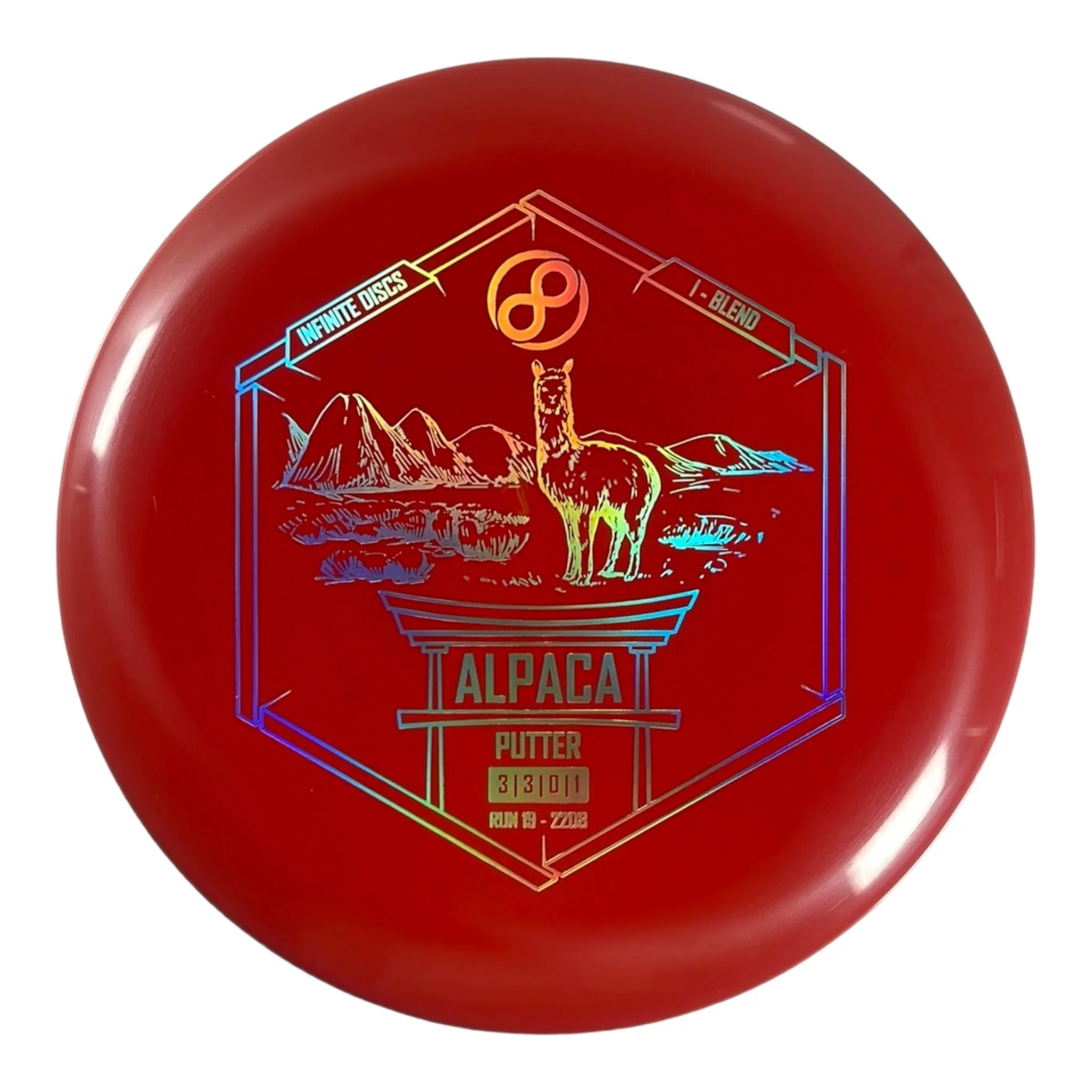 Infinite Discs Alpaca | I - Blend | Red/Holo 168g Disc Golf