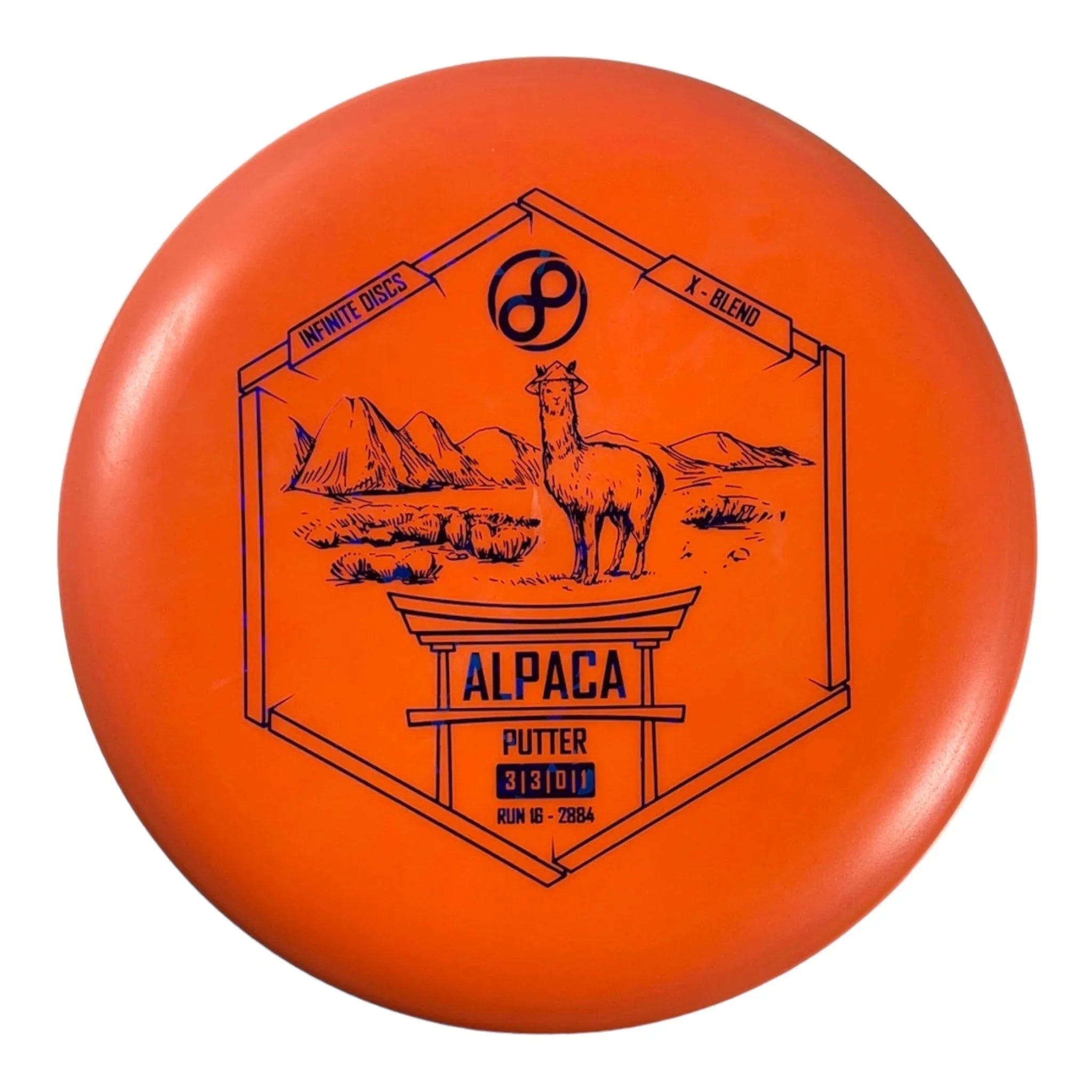 Infinite Discs Alpaca | X - Blend | Orange/Blue 175g Disc Golf