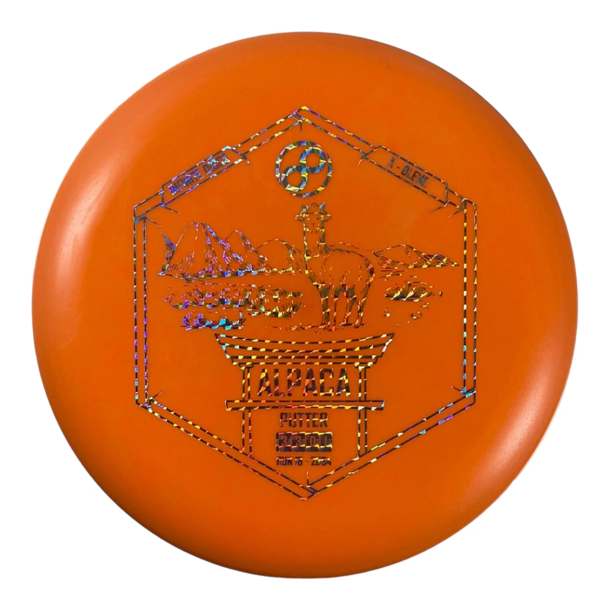 Infinite Discs Alpaca | X - Blend | Orange/Holo 171g Disc Golf