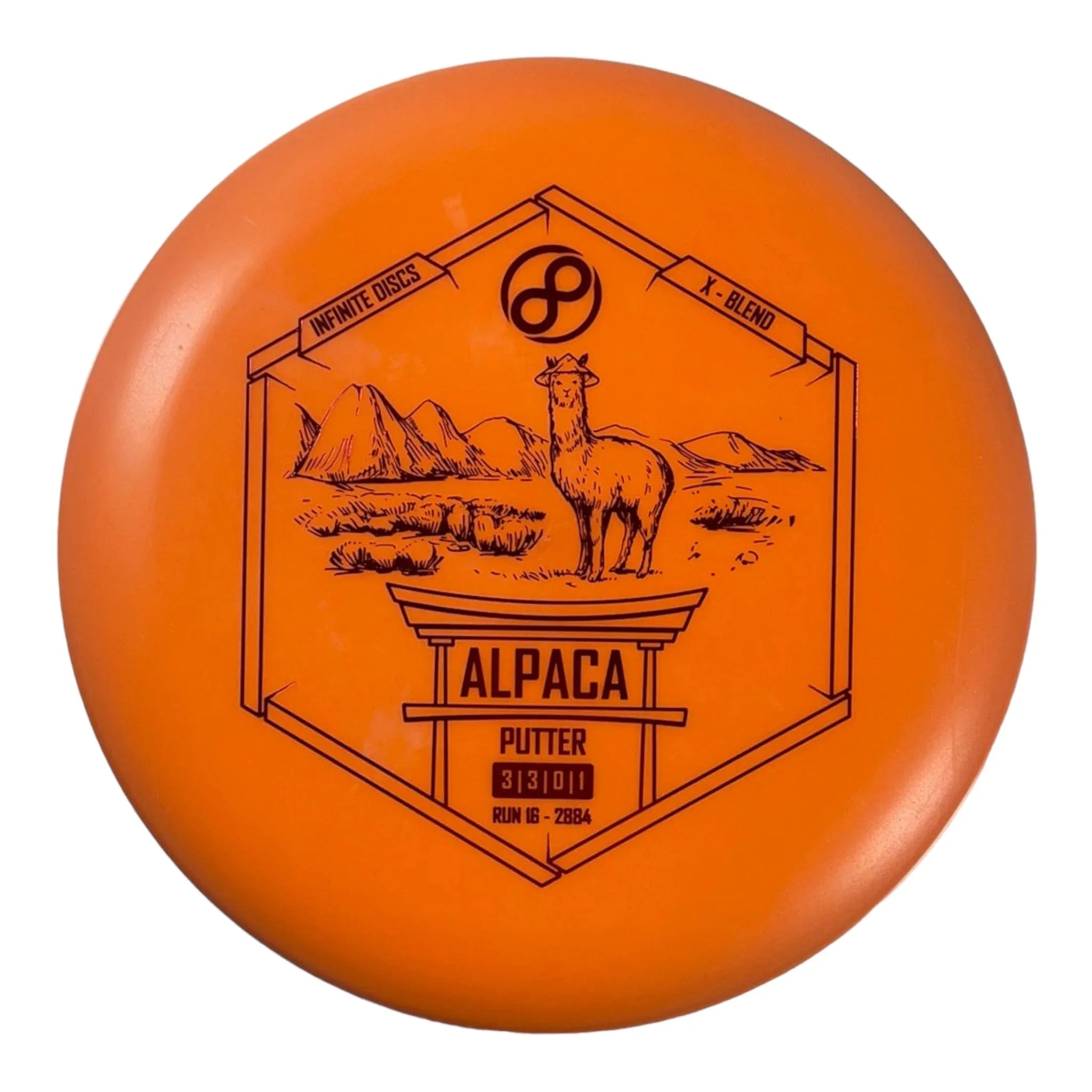 Infinite Discs Alpaca | X - Blend | Orange/Red 172g Disc Golf