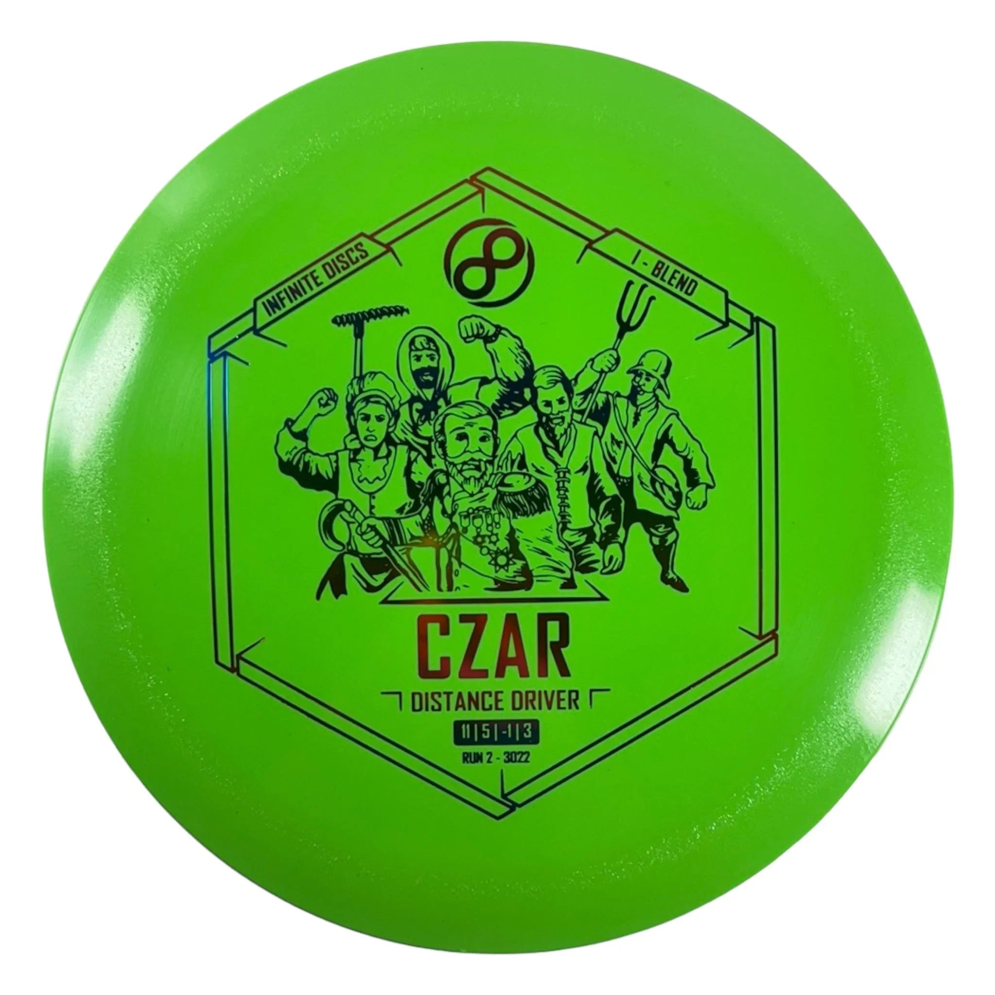 Infinite Discs Czar | I - Blend | Green/Rainbow 175g Disc Golf