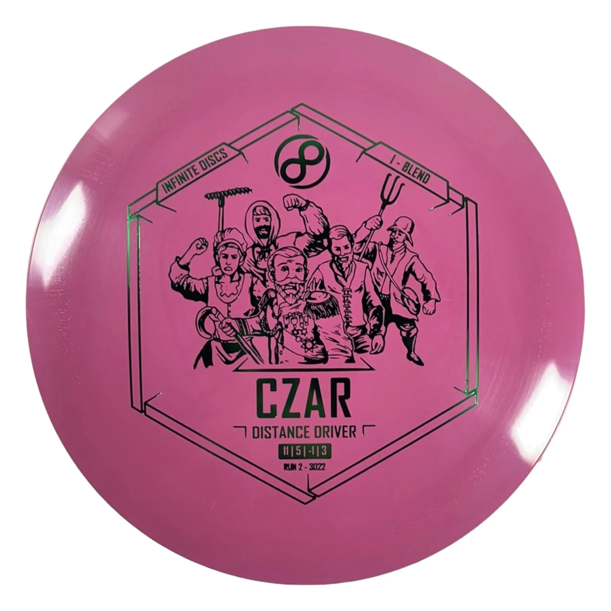 Infinite Discs Czar | I - Blend | Pink/Green 168 - 169g Disc Golf