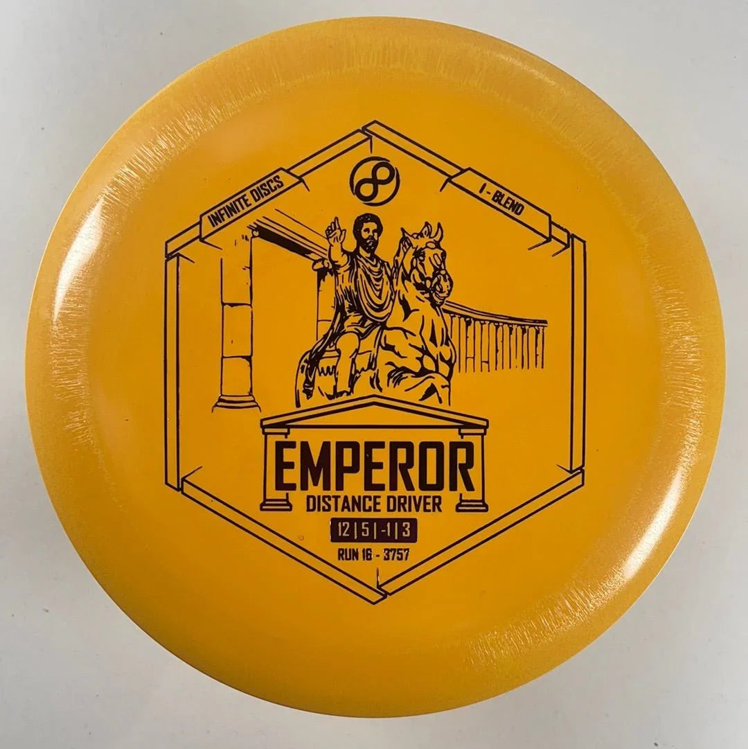 Infinite Discs Emperor | I - Blend | Yellow/Purple 164g Disc Golf