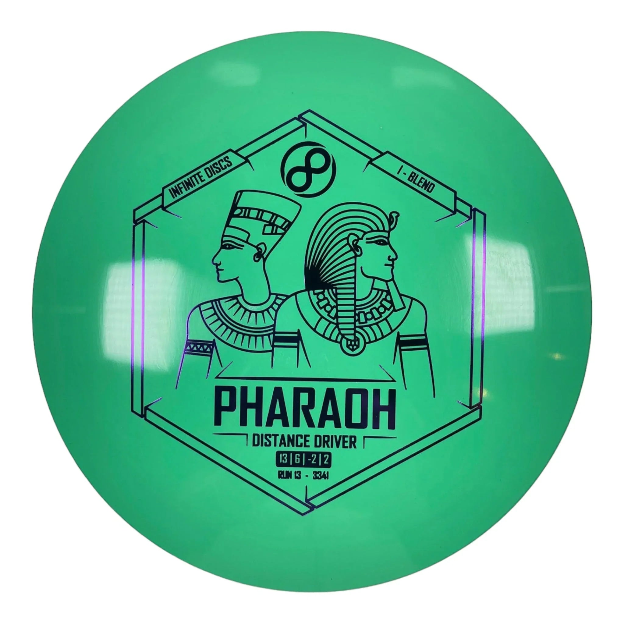 Infinite Discs Pharaoh | I - Blend | Green/Purple 167g Disc Golf