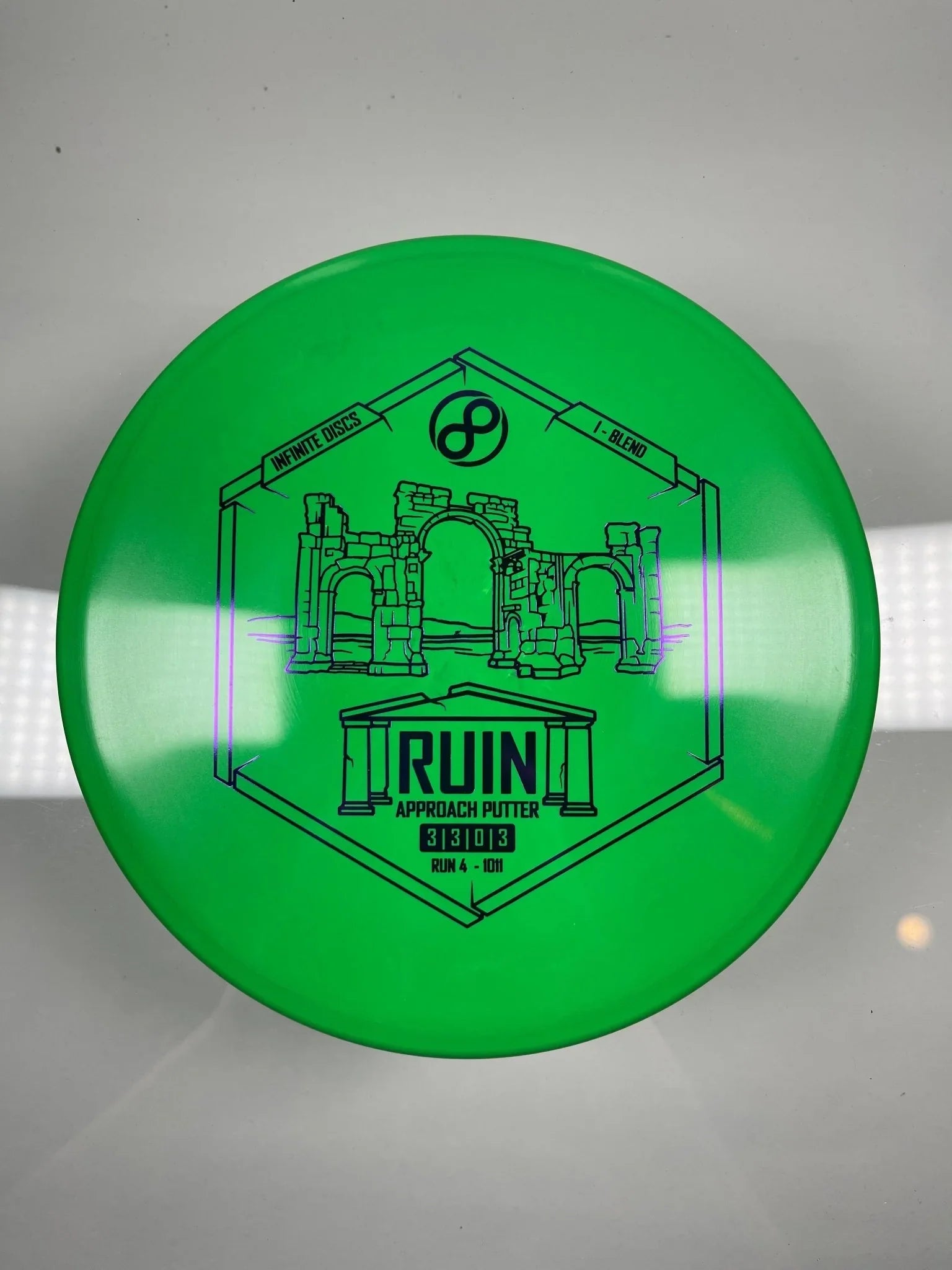 Infinite Discs Ruin | I - Blend | Green/Purple 160 - 171g Disc Golf