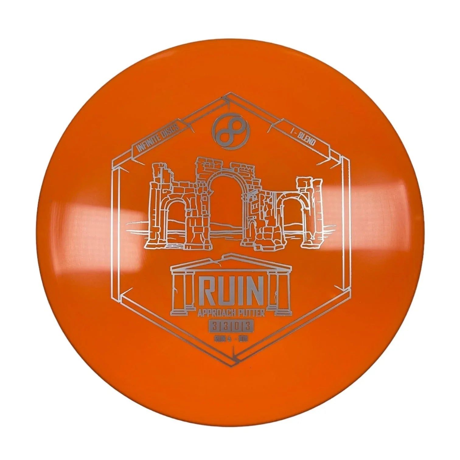 Infinite Discs Ruin | I - Blend | Orange/Silver 169 - 170g Disc Golf